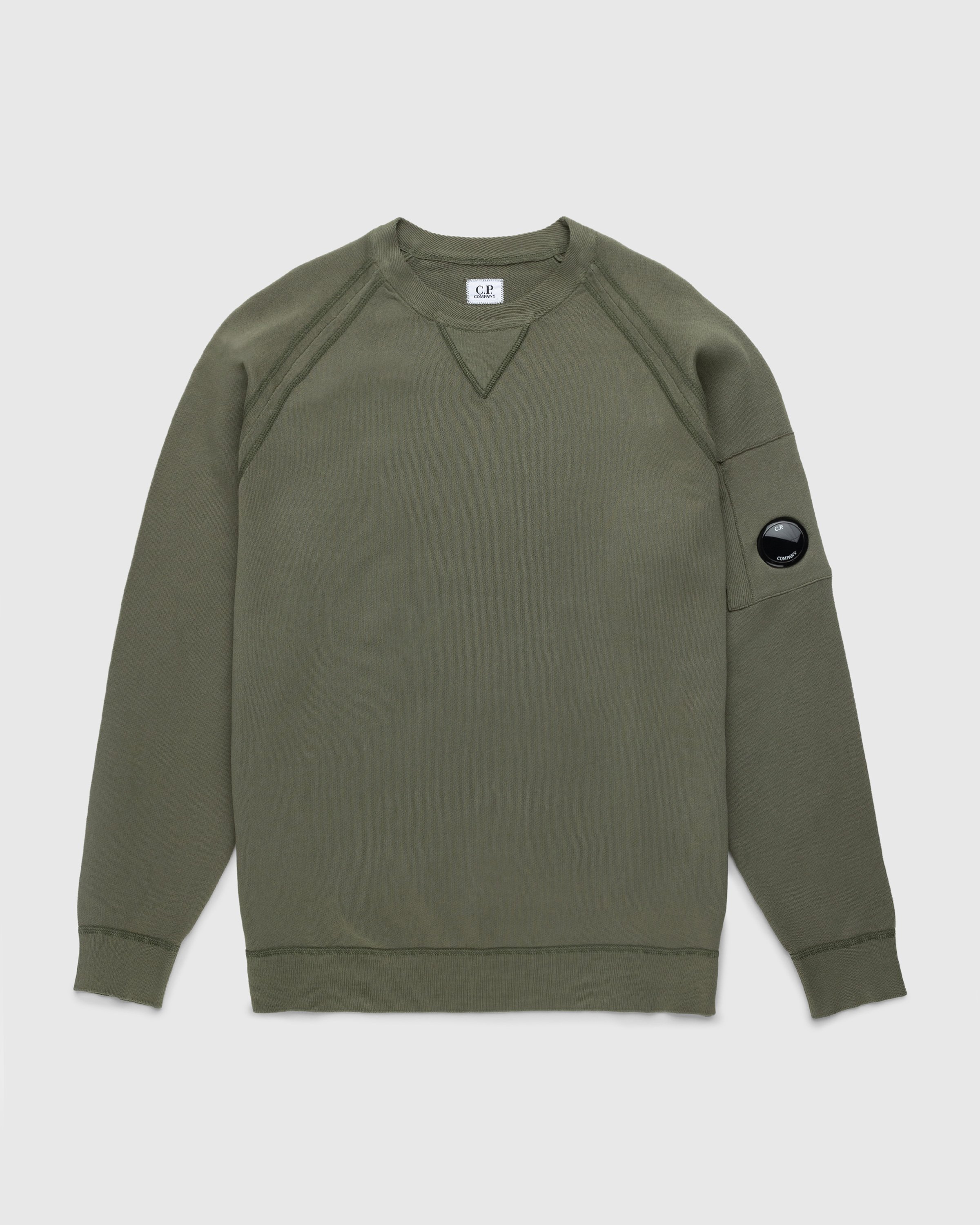 C.P. Company - Light Terry Knitted Sweatshirt Bronze Green - Clothing - Green - Image 1