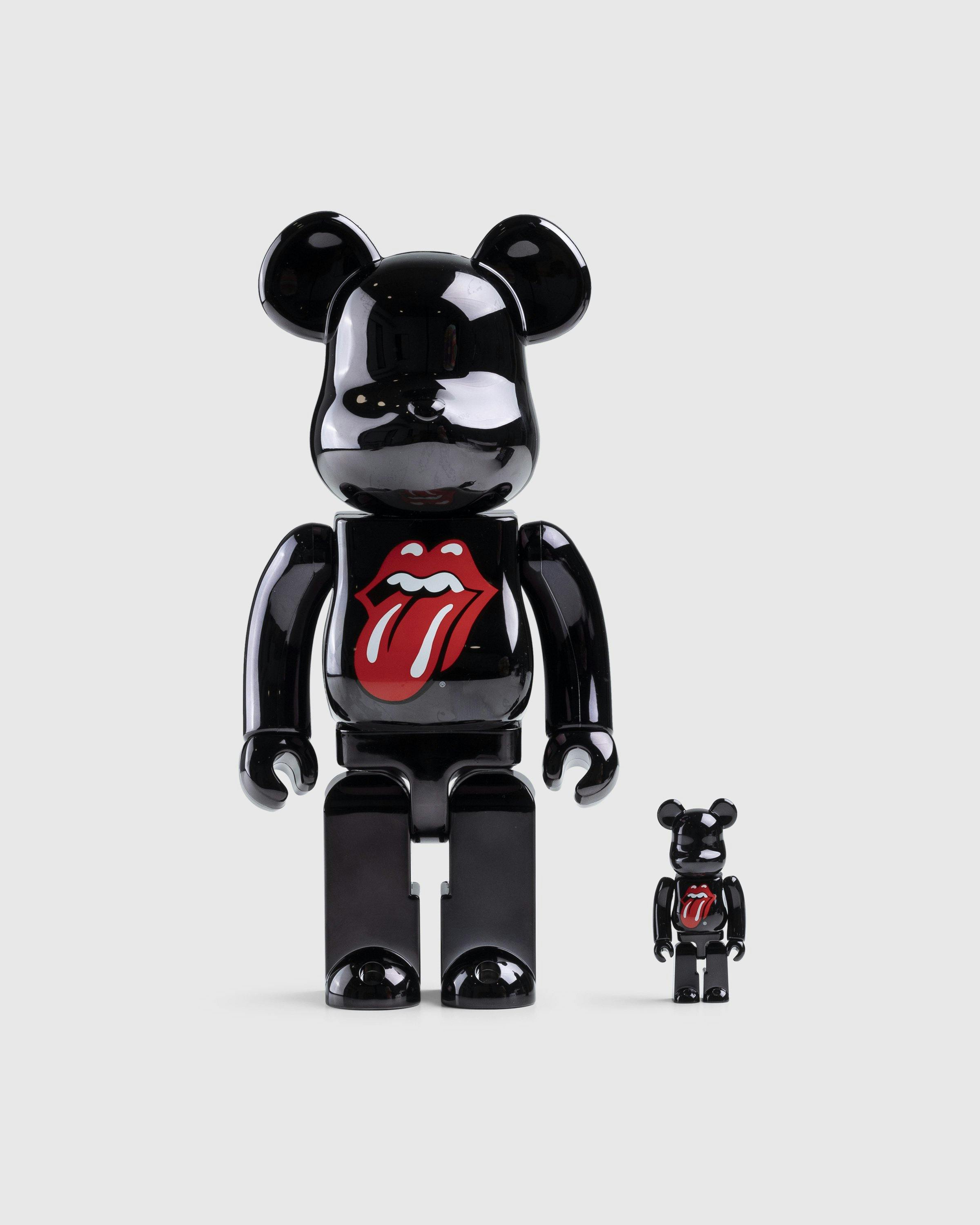 Medicom - Be@rbrick The Rolling Stones Lips & Tongue 100% & 400% Set Black Chrome Version - Lifestyle - Black - Image 1