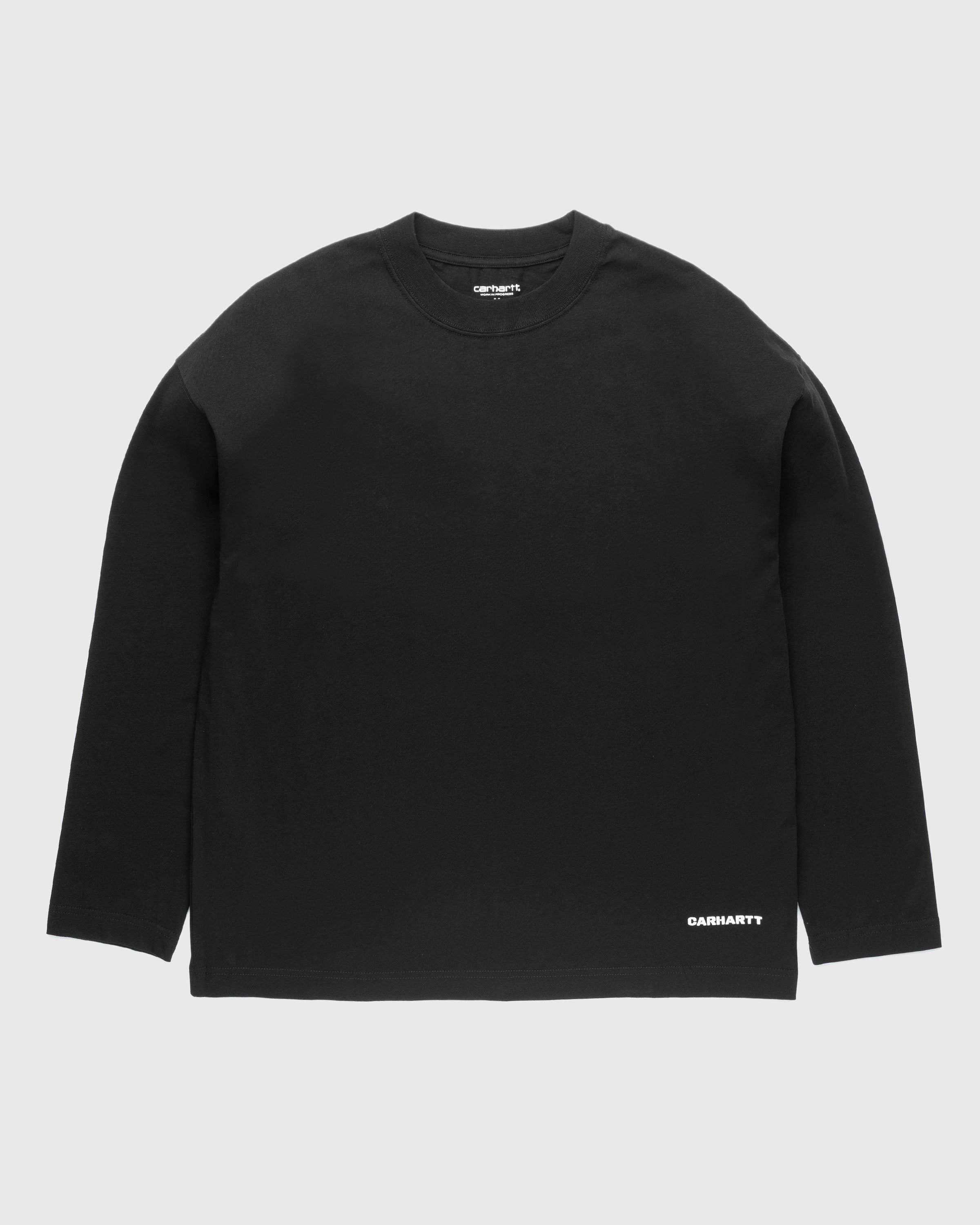 Carhartt WIP - Link Script Longsleeve T-Shirt Black/White - Clothing - Black - Image 1