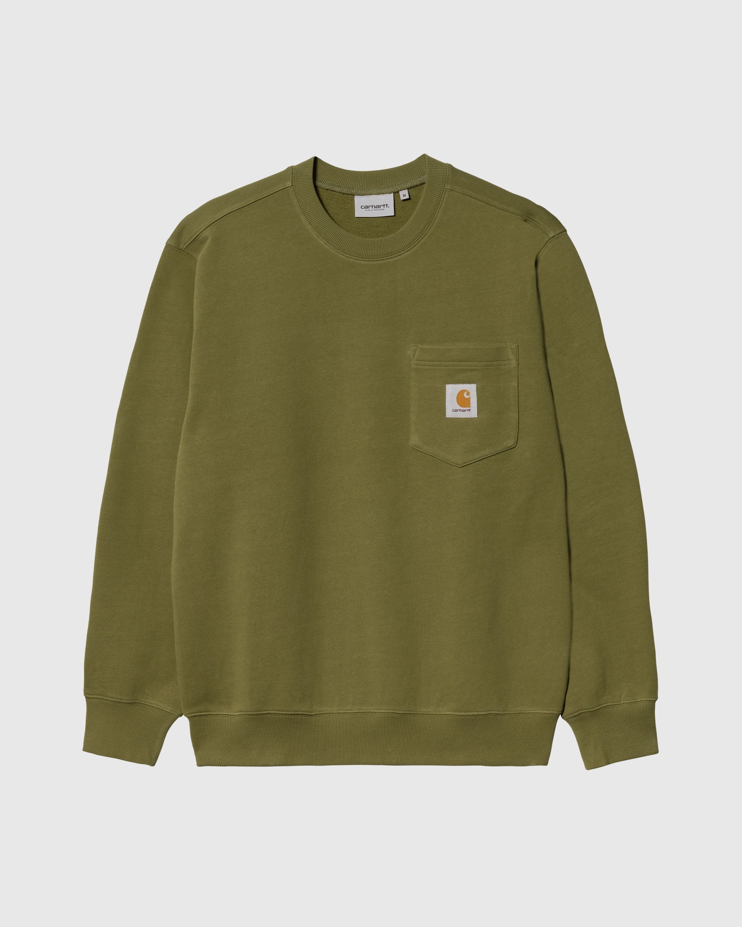Carhartt WIP - Pocket Sweatshirt Garment Washed Kiwi Green - Clothing - Green - Image 1