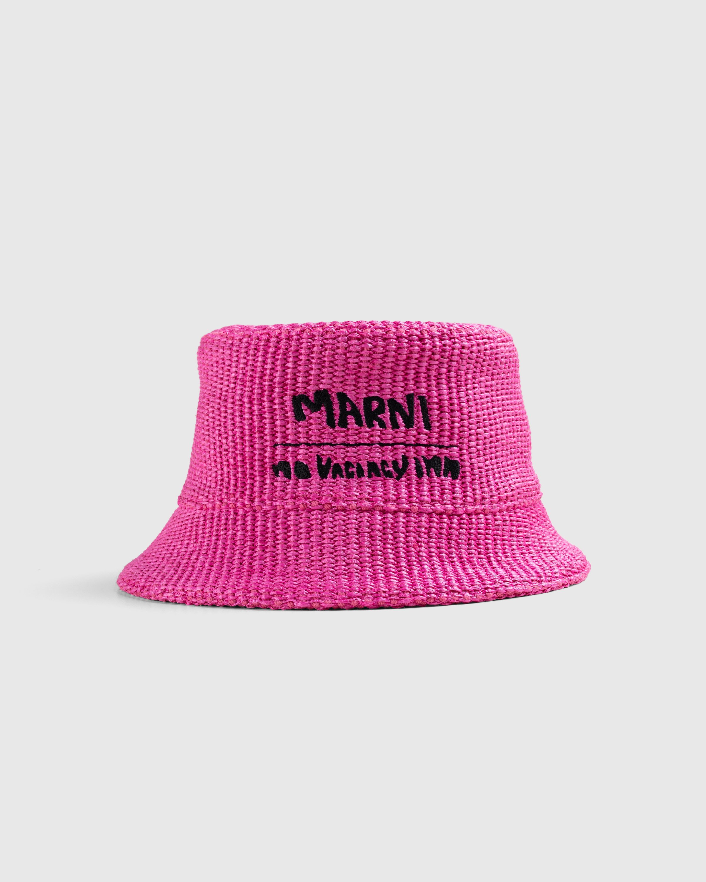 Marni x No Vacancy Inn - Raffia Bucket Hat Fuschia - Accessories - Pink - Image 1