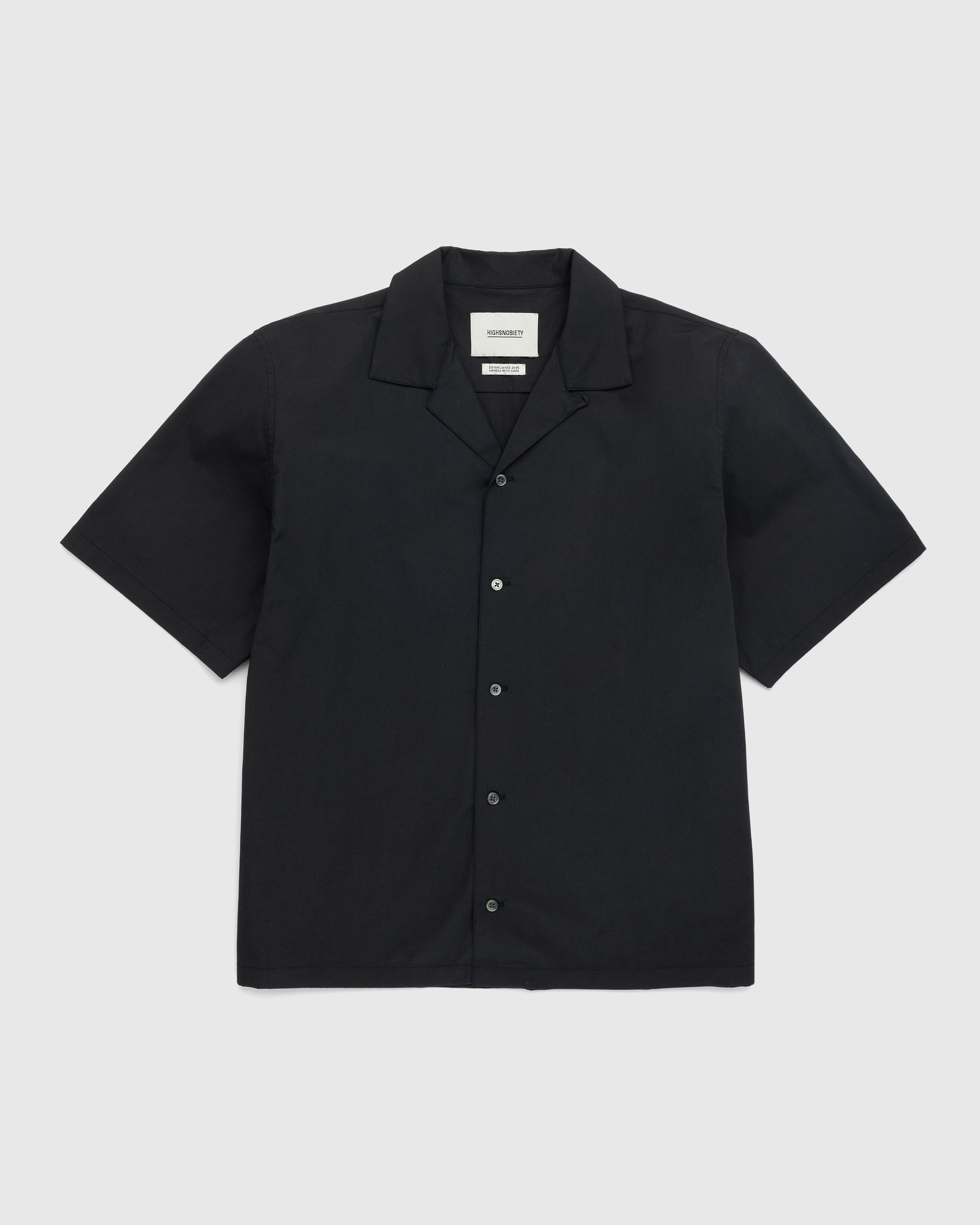 Highsnobiety - Poplin Short-Sleeve Shirt Black - Clothing - Black - Image 1