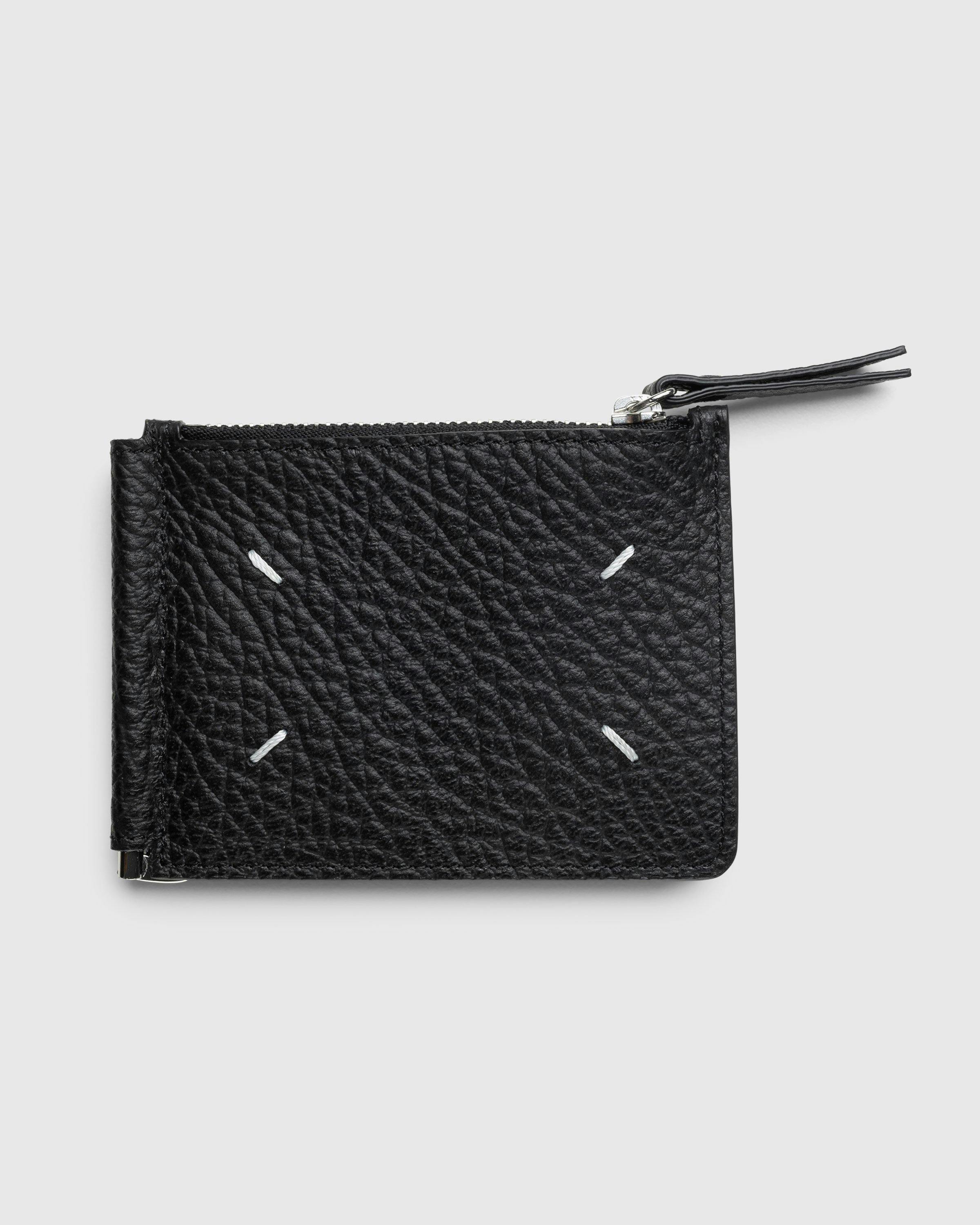 Maison Margiela - Leather Card Holder With Money Clip Black - Accessories - Black - Image 1