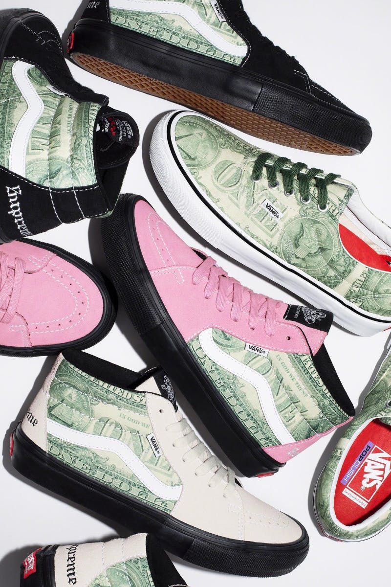 Supreme Dresses Vans in Dollar Bills for SS23