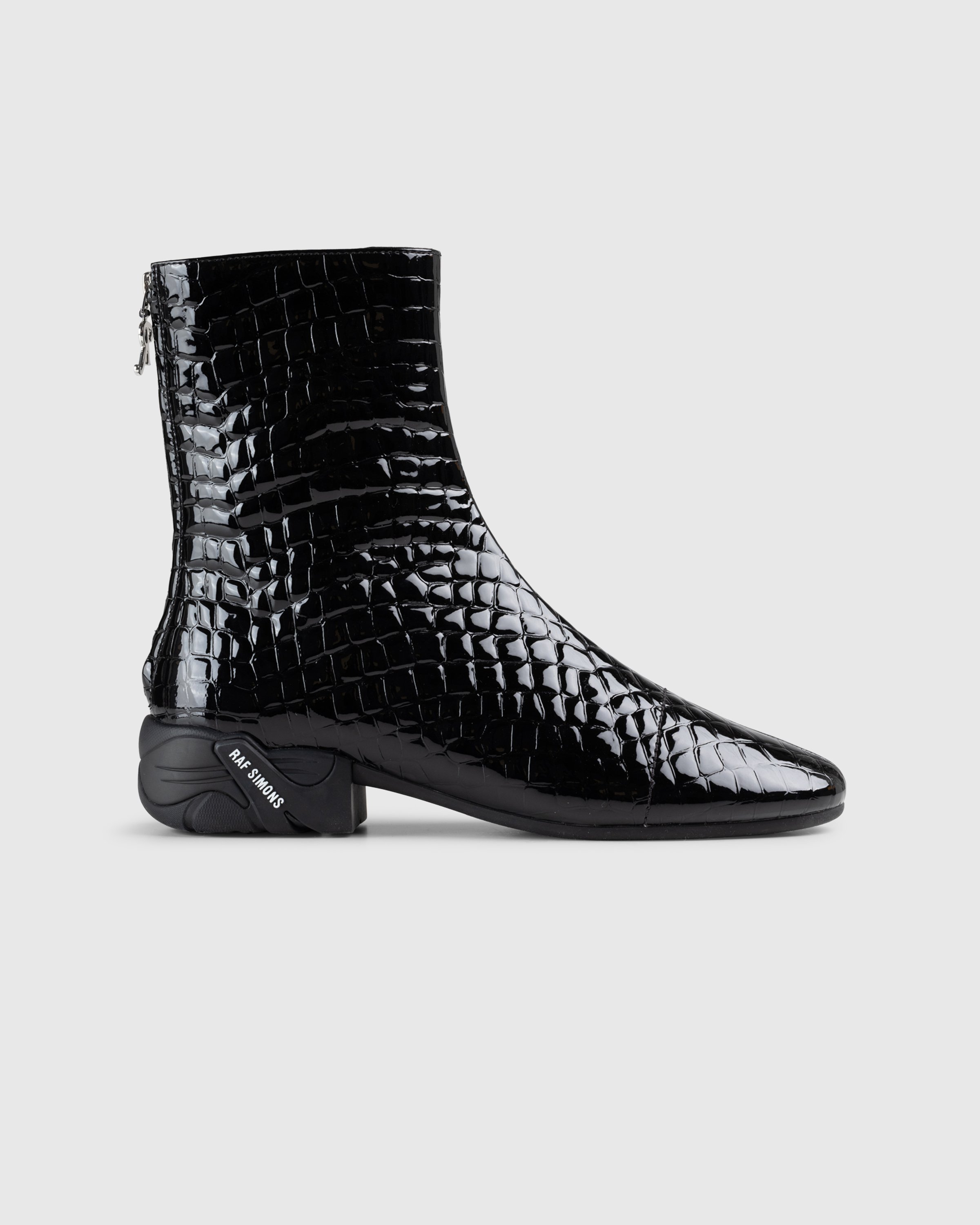 Raf Simons - Solaris High Leather Boot Black Croc - Footwear - Black - Image 1