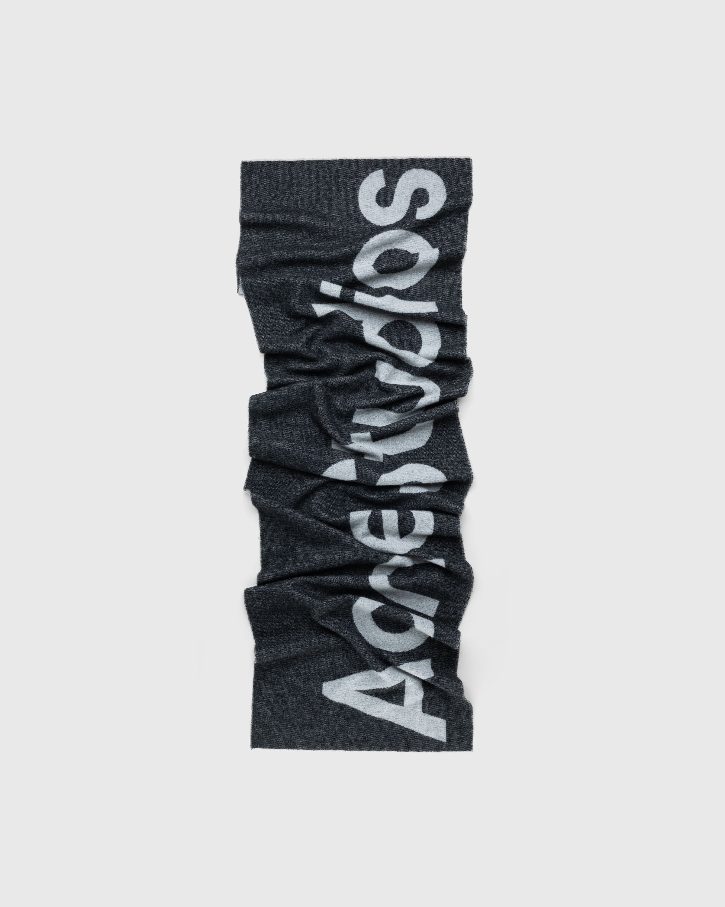 Acne Studios - Logo Scarf Grey - Accessories - Black - Image 1