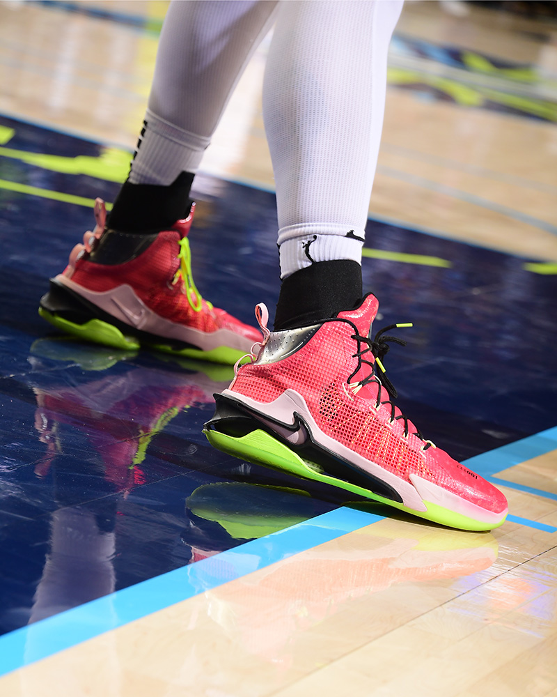 basketball shoes, green shoes, pink shoes