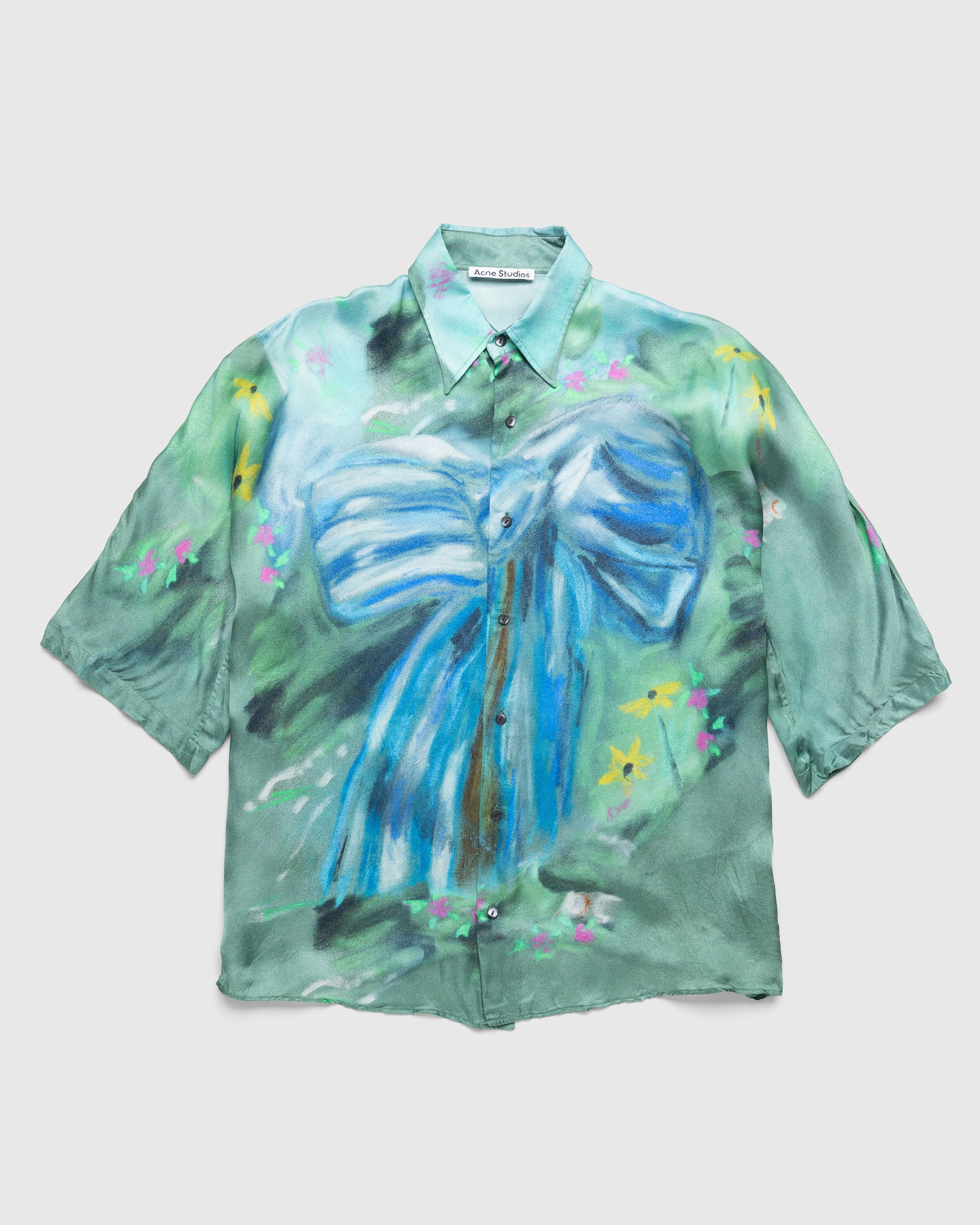 Acne Studios - Printed Button-Up Shirt Blue - Clothing - Blue - Image 1