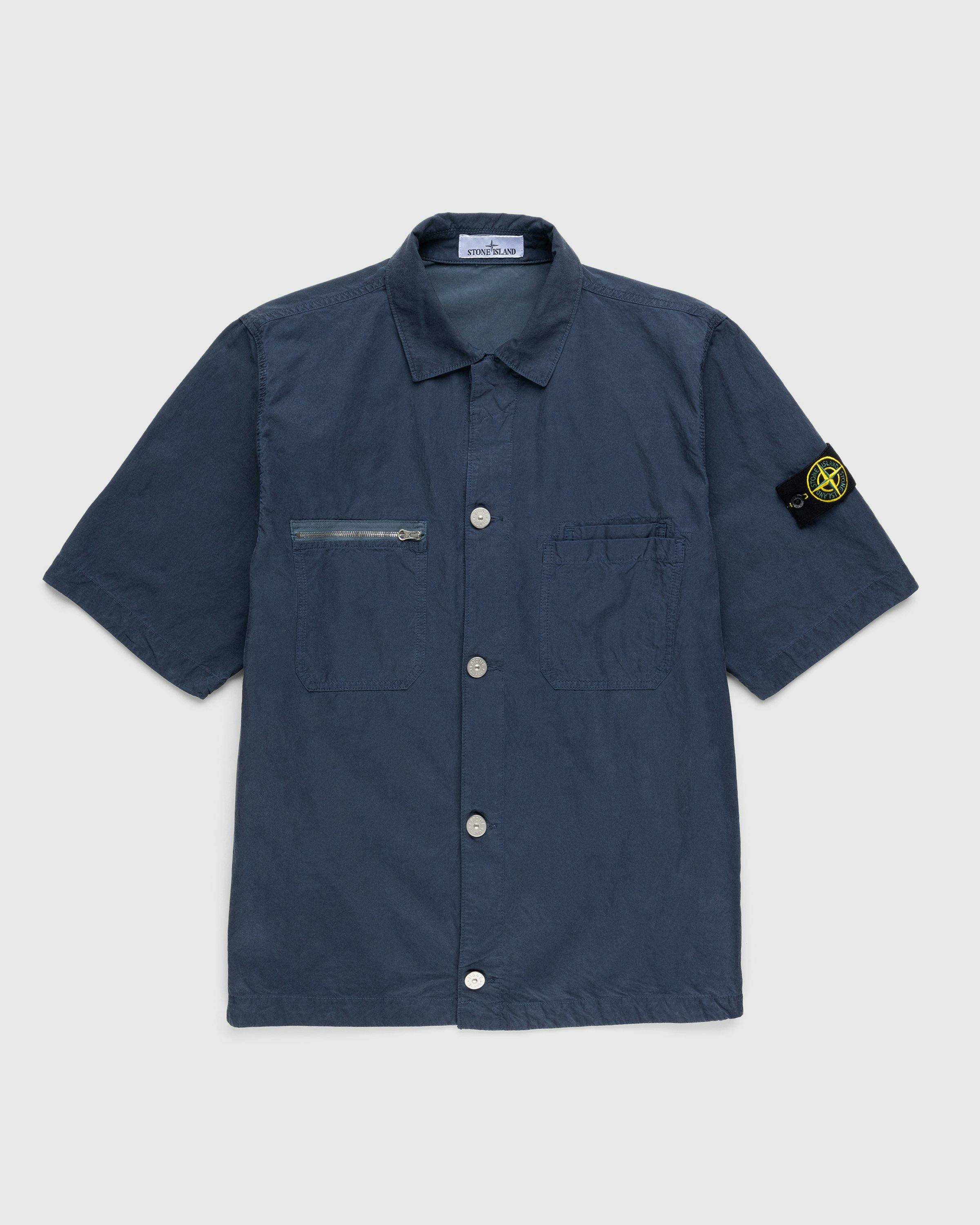 Stone Island - Overshirt M/Corta Blue 11429 - Clothing - Blue - Image 1