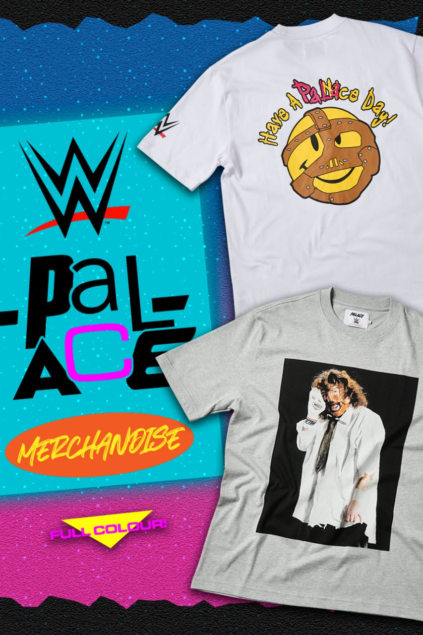 NWT Palace Skateboards WWE Mankind Sock T-Shirt Black Size