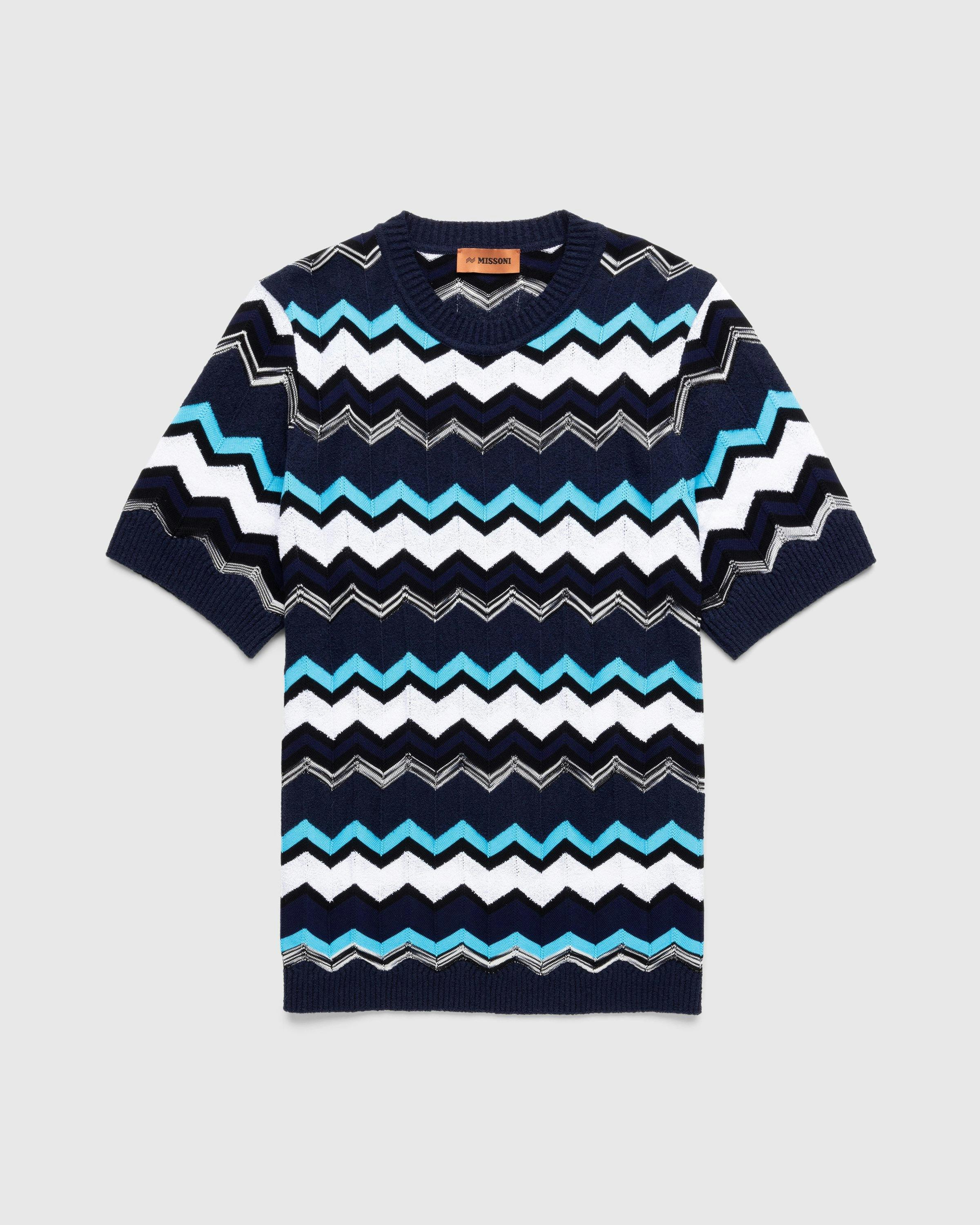 Missoni - Chevron T-Shirt Dark Blue - Clothing - Blue - Image 1