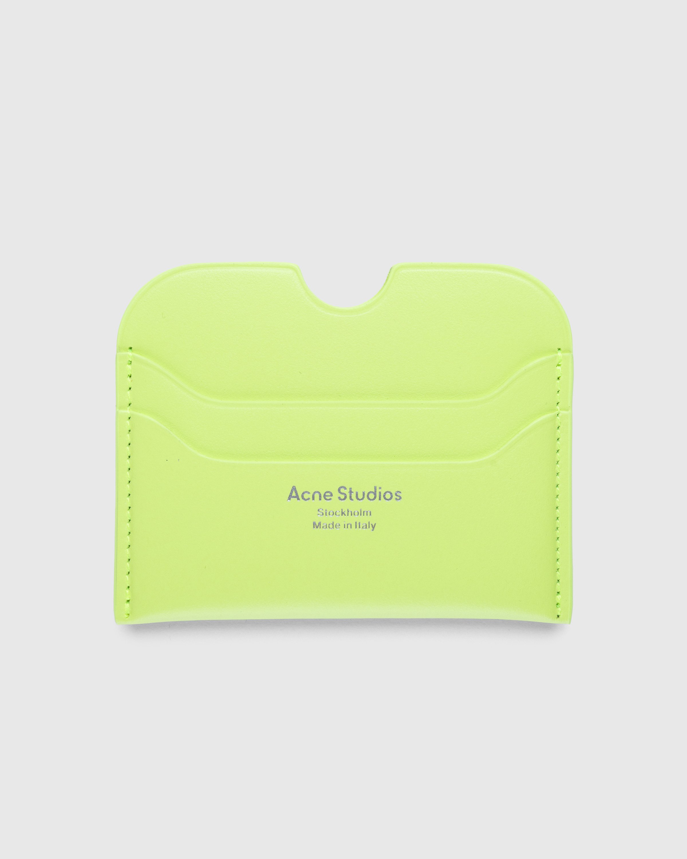 Acne Studios - Leather Card Holder Lime Green - Accessories - Green - Image 1