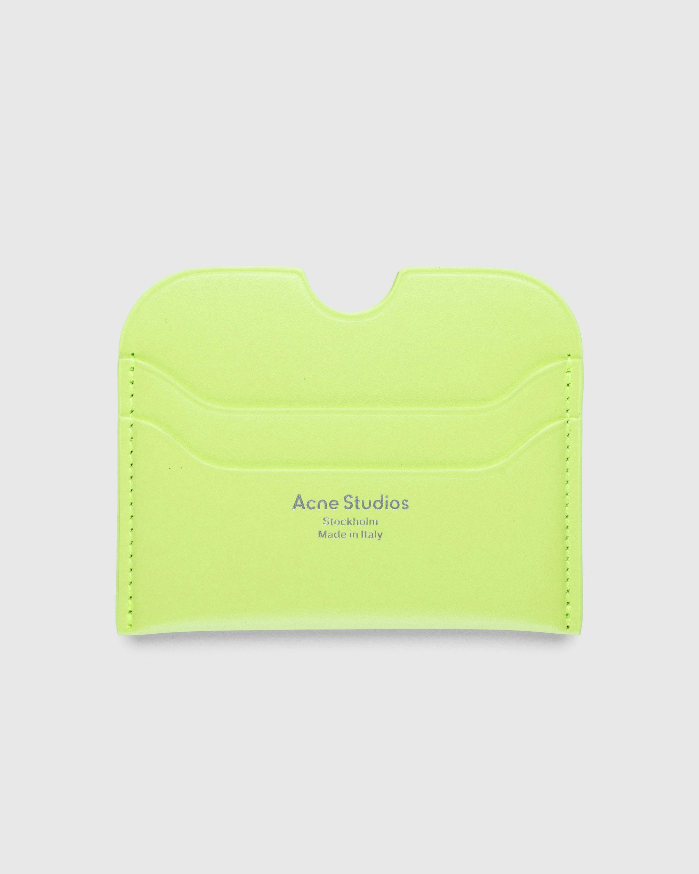 Acne Studios - Leather Card Holder Lime Green - Accessories - Green - Image 1