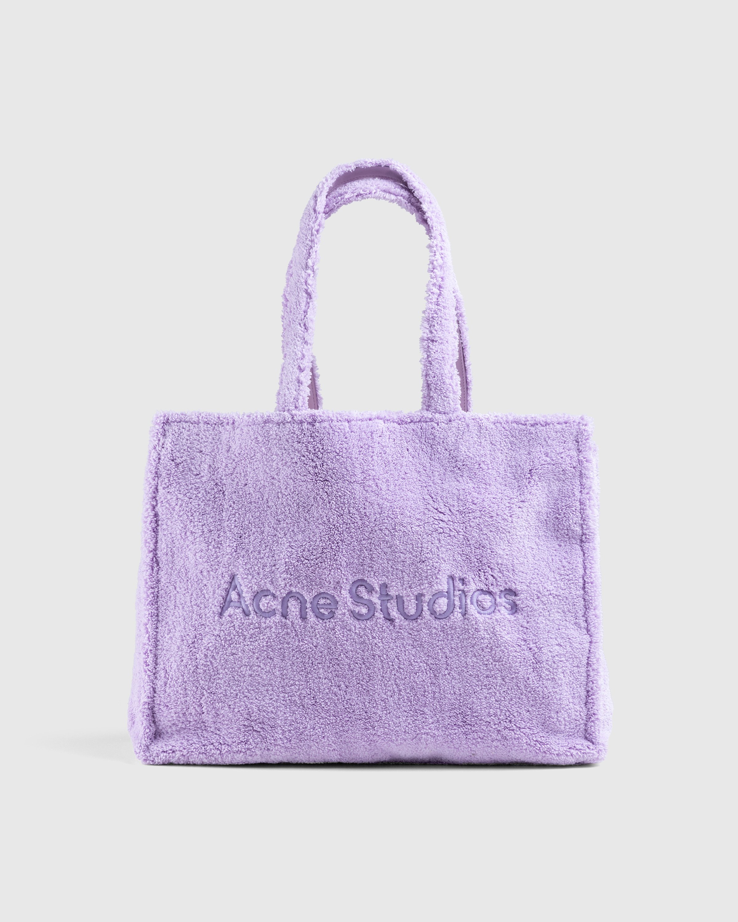 Acne Studios - Furry Logo Shoulder Tote Bag Lilac Purple - Accessories - Purple - Image 1