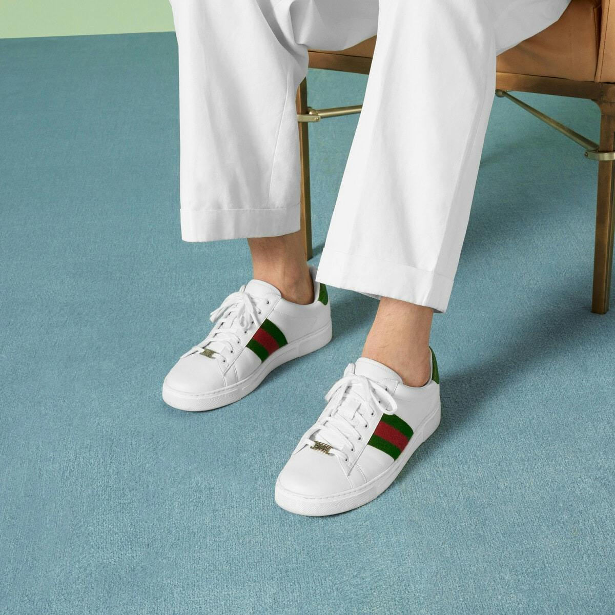 adidas gazelle silver green womens Gucci Men's Ace GG Crystal Canvas Blue Low Top Sneakers