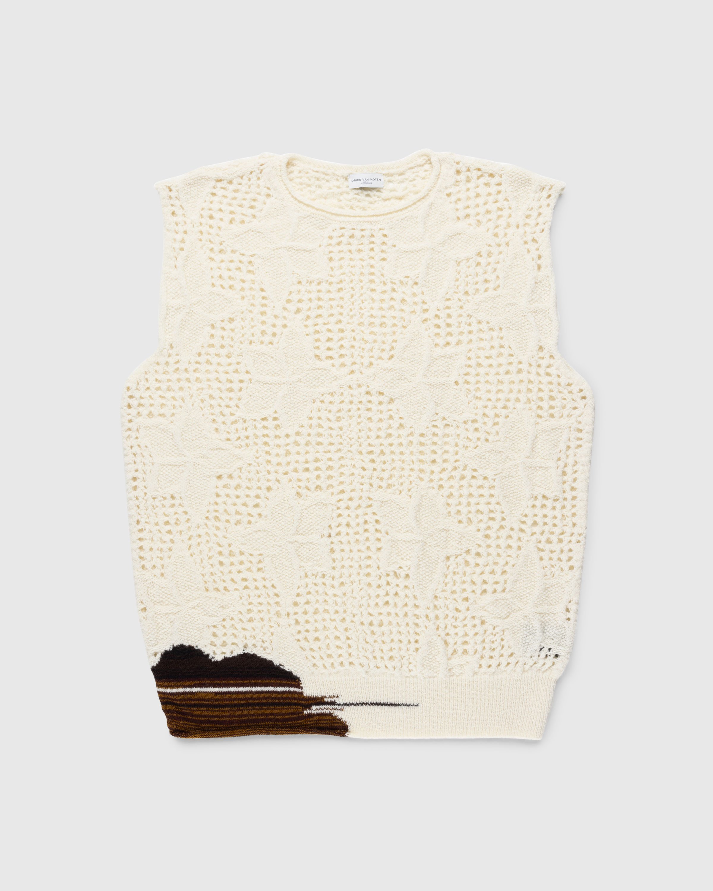 Dries van Noten - Meddo Knit Sweater Vest Ecru - Clothing - White - Image 1