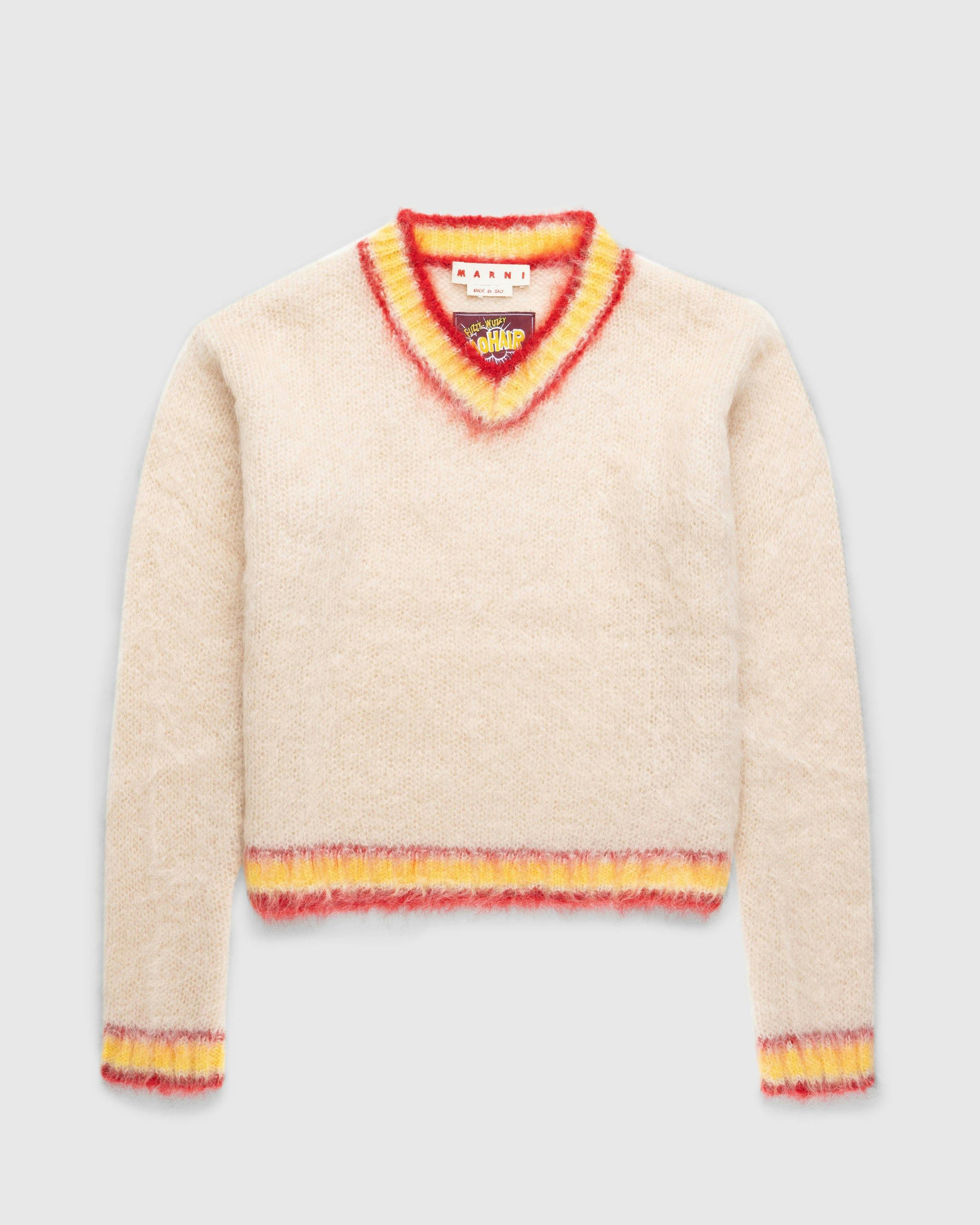 Marni - Mohair Sweater Beige Multi - Clothing - Pink - Image 1