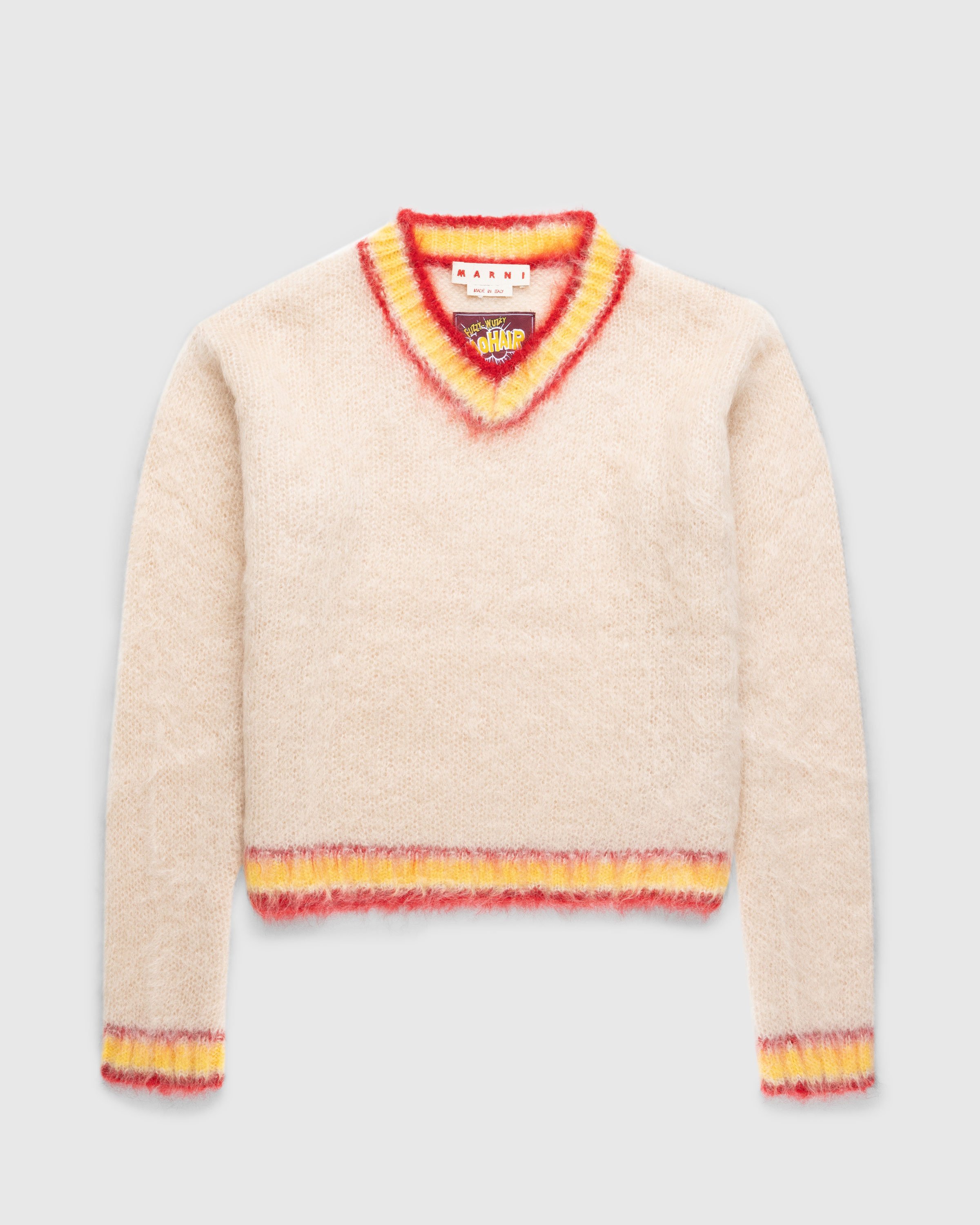 Marni - Mohair Sweater Beige Multi - Clothing - Pink - Image 1