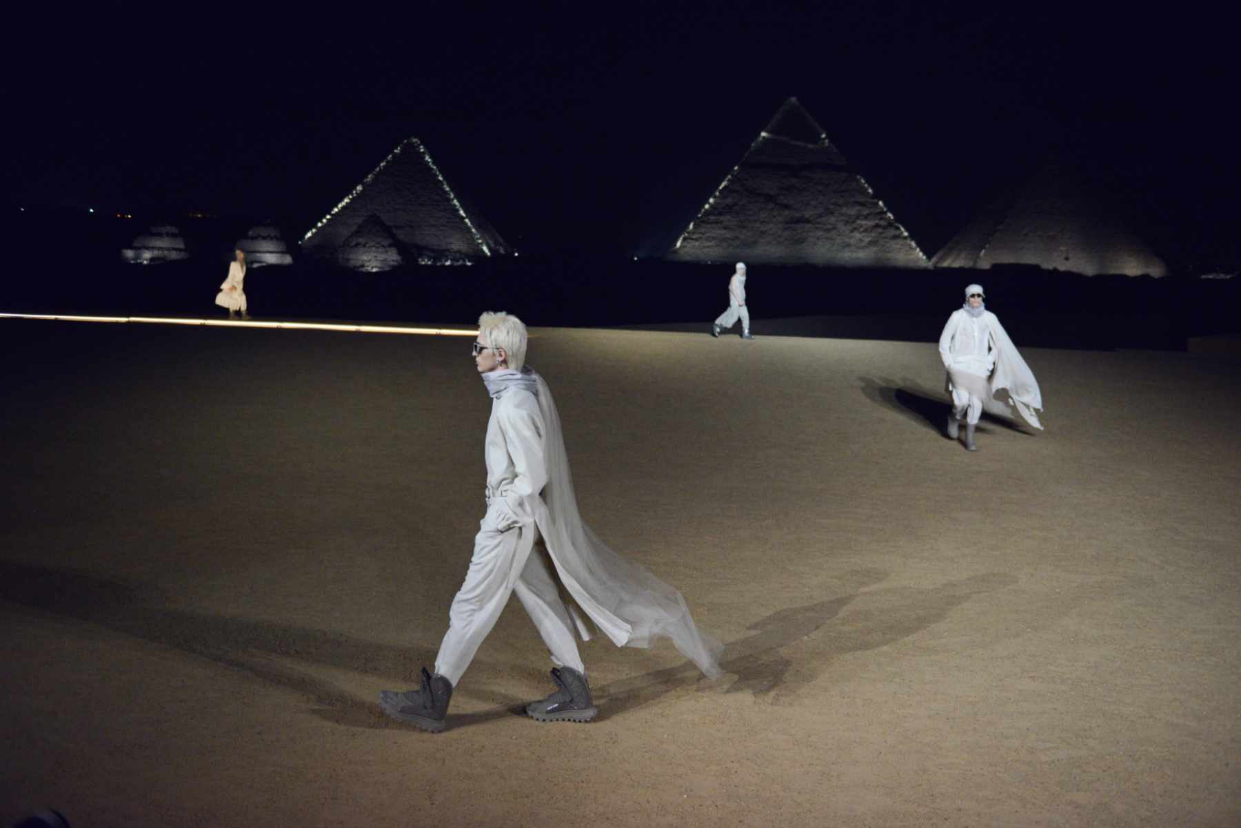 Pharrell's Louis Vuitton sand pyramid at his Something in the