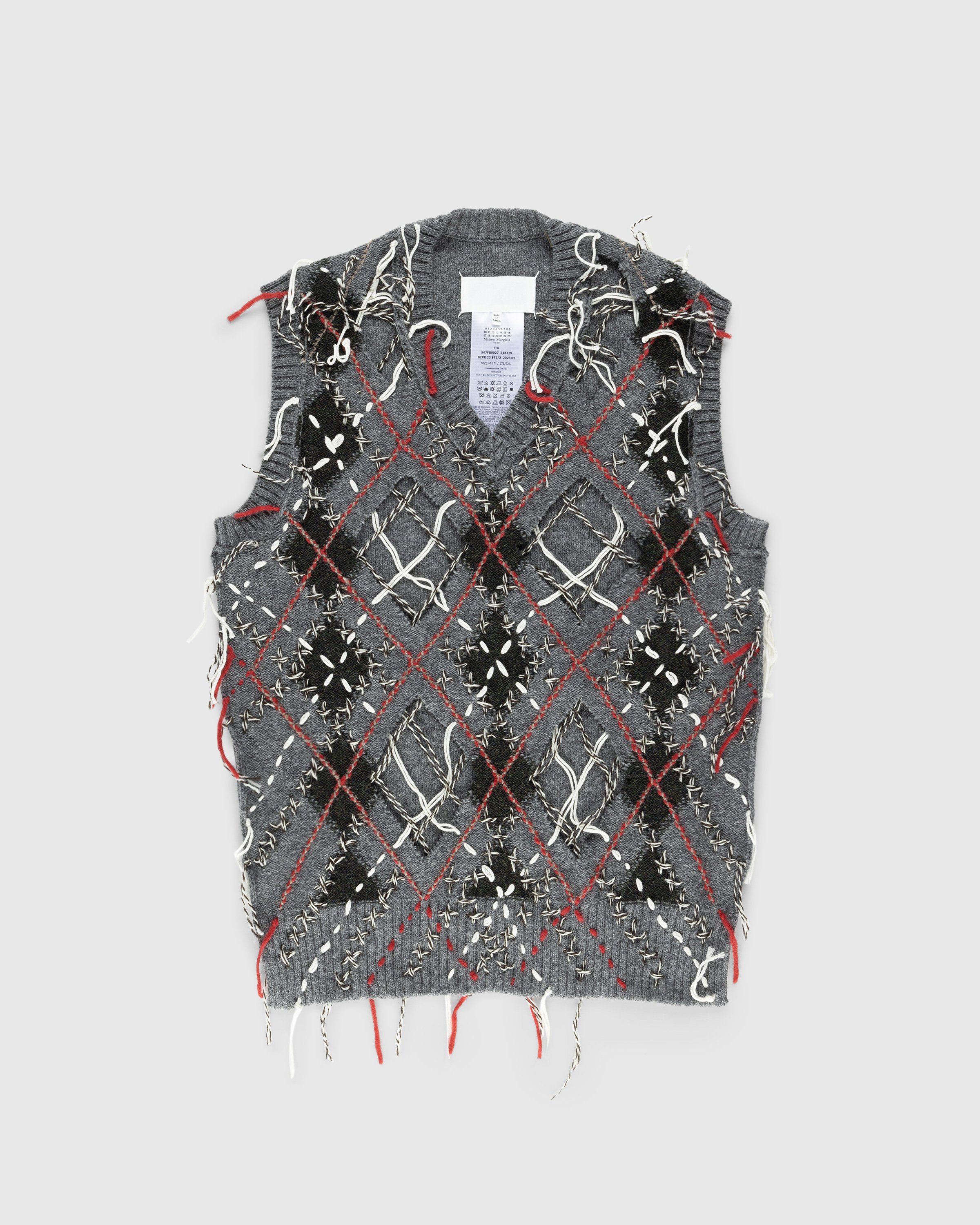 Maison Margiela - Distressed Wool Sweater Vest Multi - Clothing - Multi - Image 1