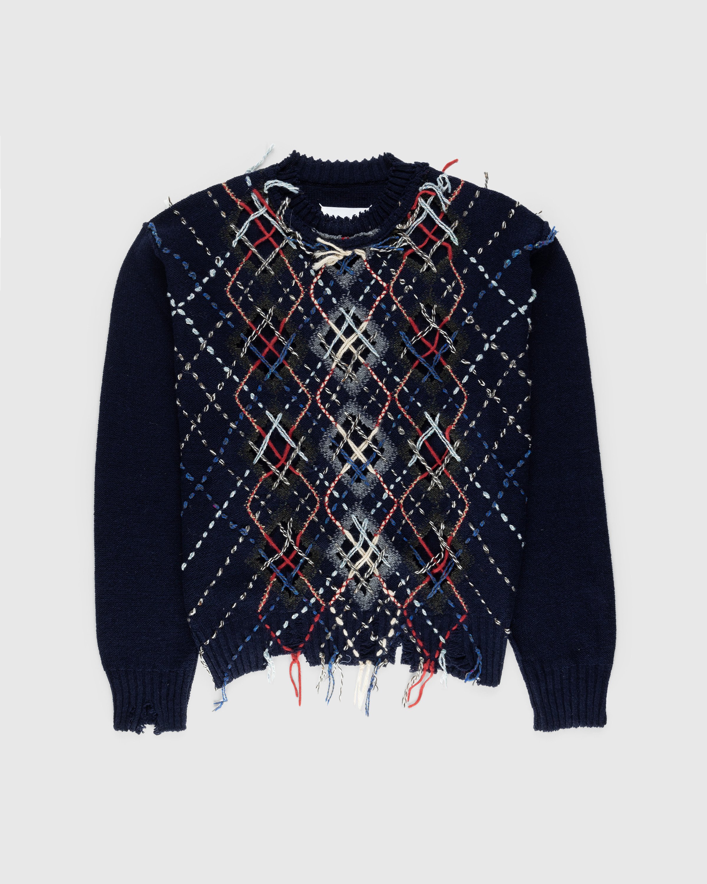 Maison Margiela - Distressed Wool Crewneck Sweater Multi - Clothing - Multi - Image 1