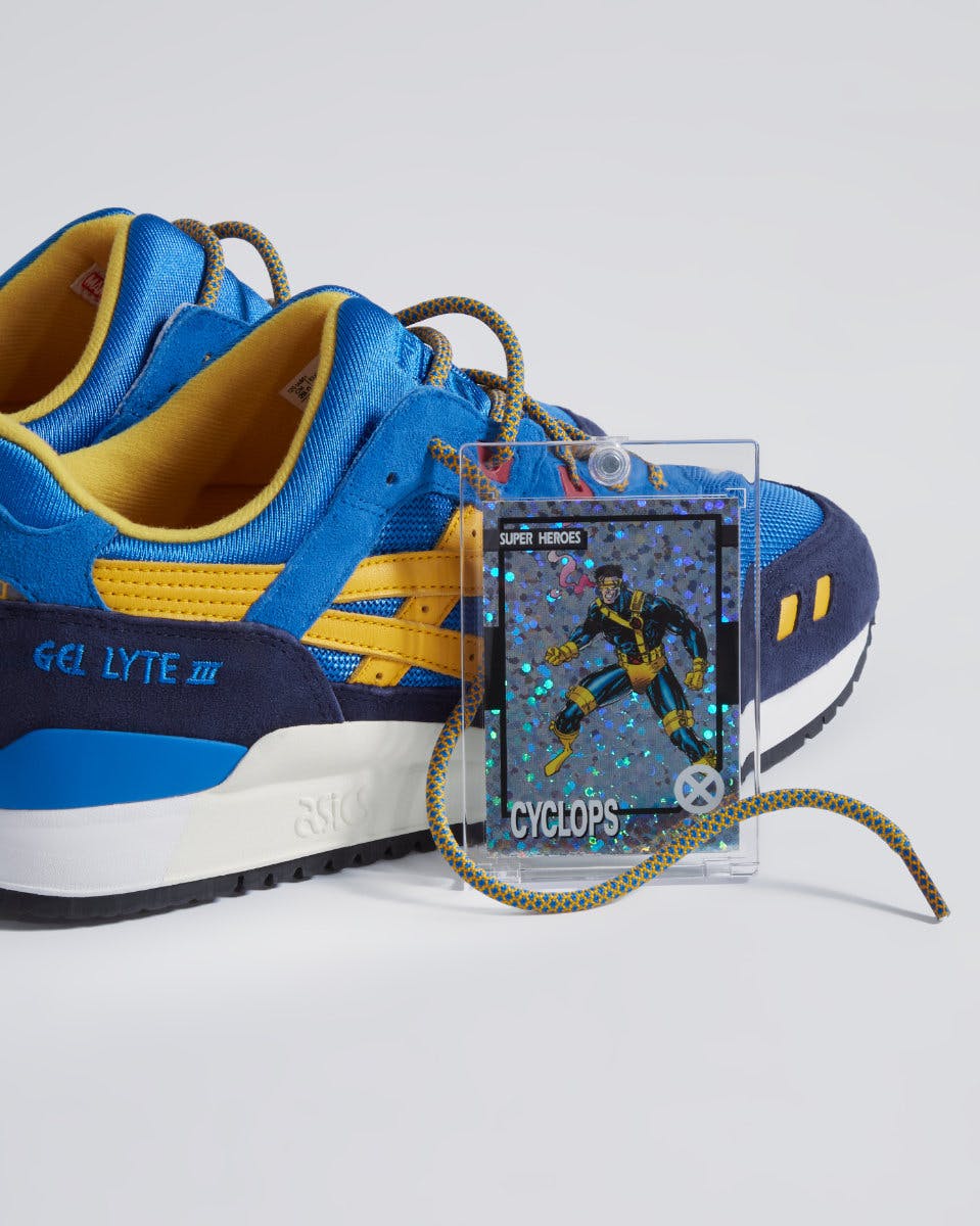 In de genade van Achteruit willekeurig KITH & Marvel Drop 'X-Men' ASICS GEL-LYTE Sneaker Collab