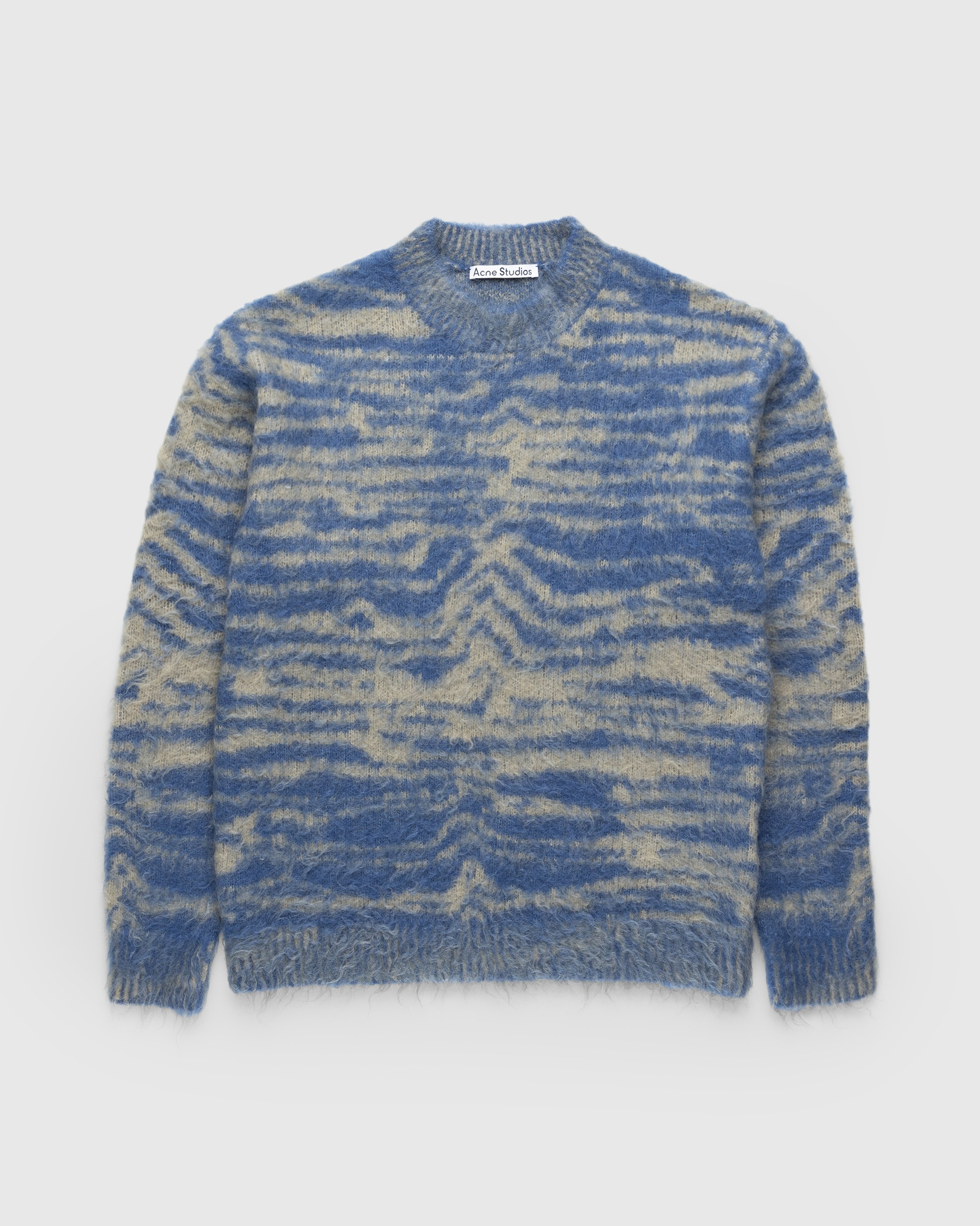 Acne Studios - Jacquard Crewneck Sweater Blue - Clothing - Blue - Image 1