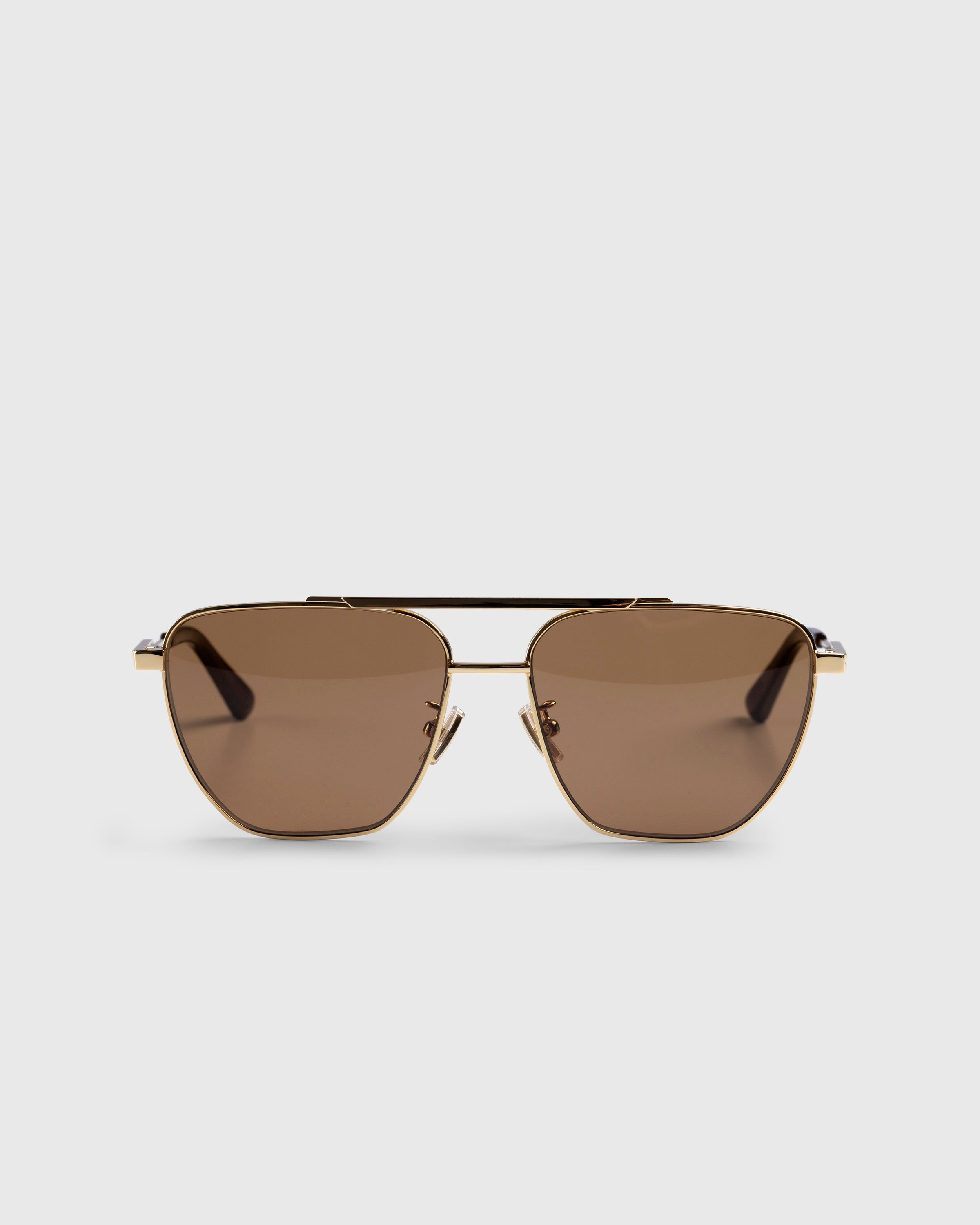 Bottega Veneta - Pilot Square Frame Sunglasses Gold - Accessories - Gold - Image 1