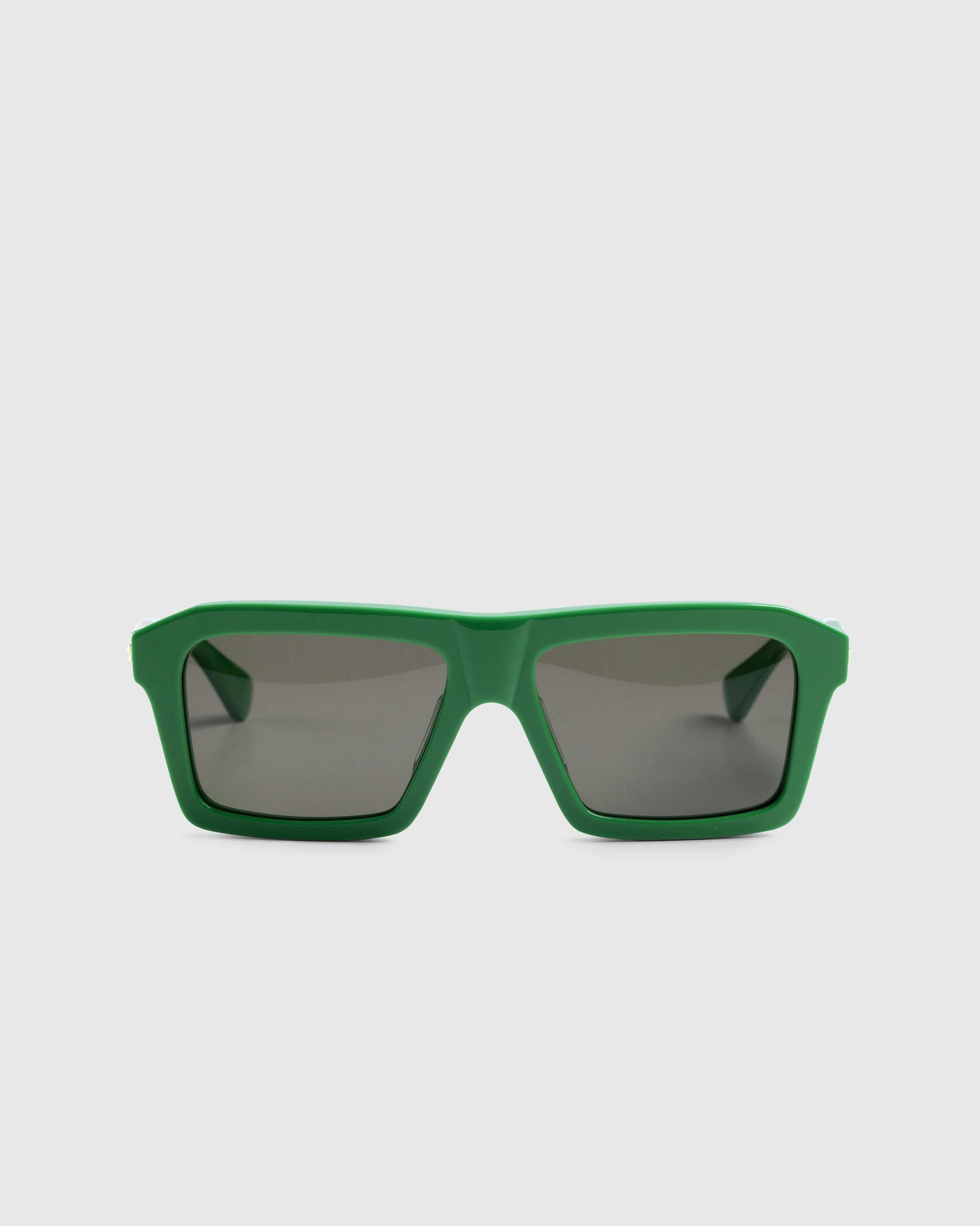 Bottega Veneta - Classic Square Sunglasses Green/Green - Accessories - Green - Image 1