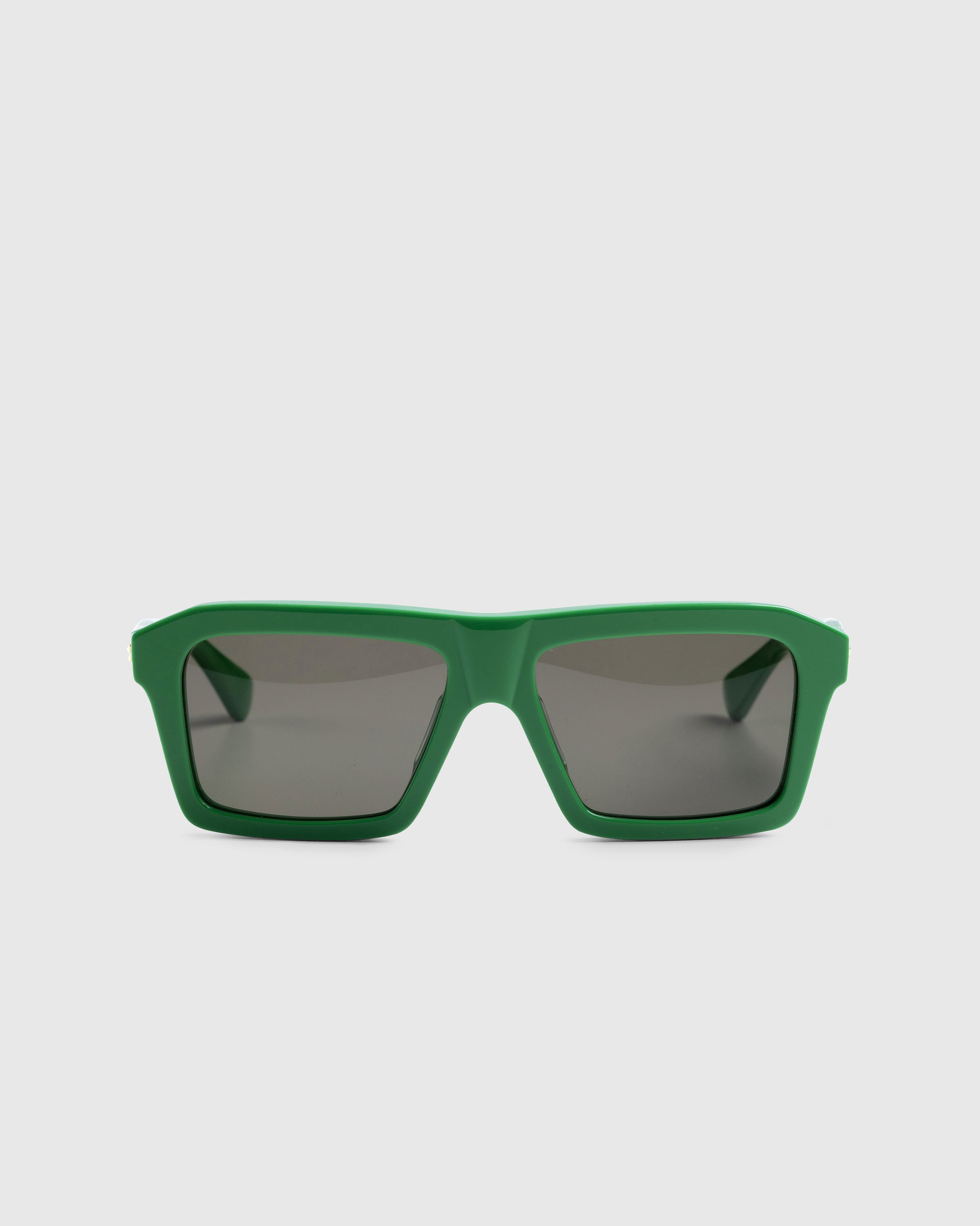 Bottega Veneta - Classic Square Sunglasses Green/Green - Accessories - Green - Image 1