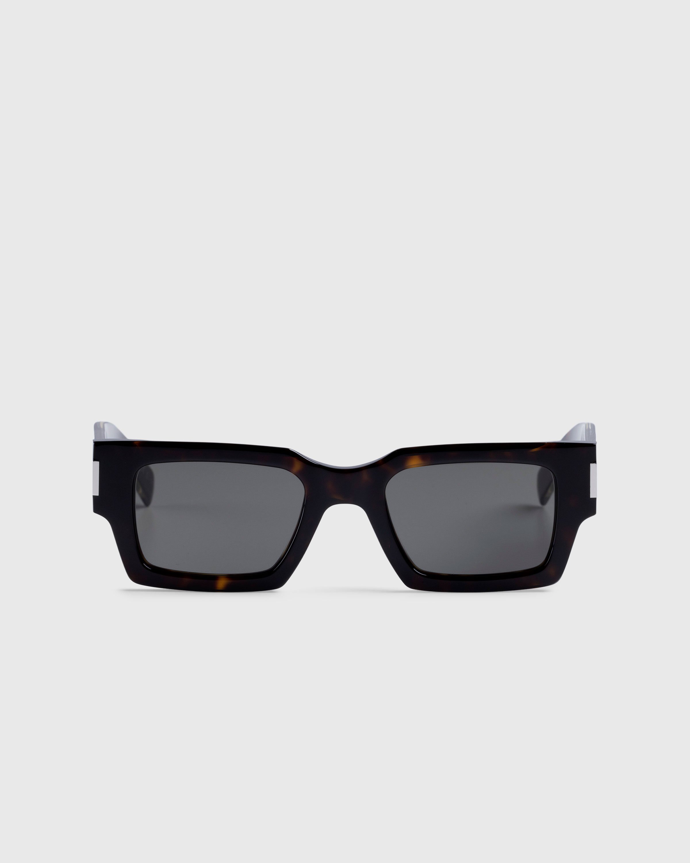 Saint Laurent - SL 572 Square Frame Sunglasses Havana/Crystal/Grey - Accessories - Multi - Image 1