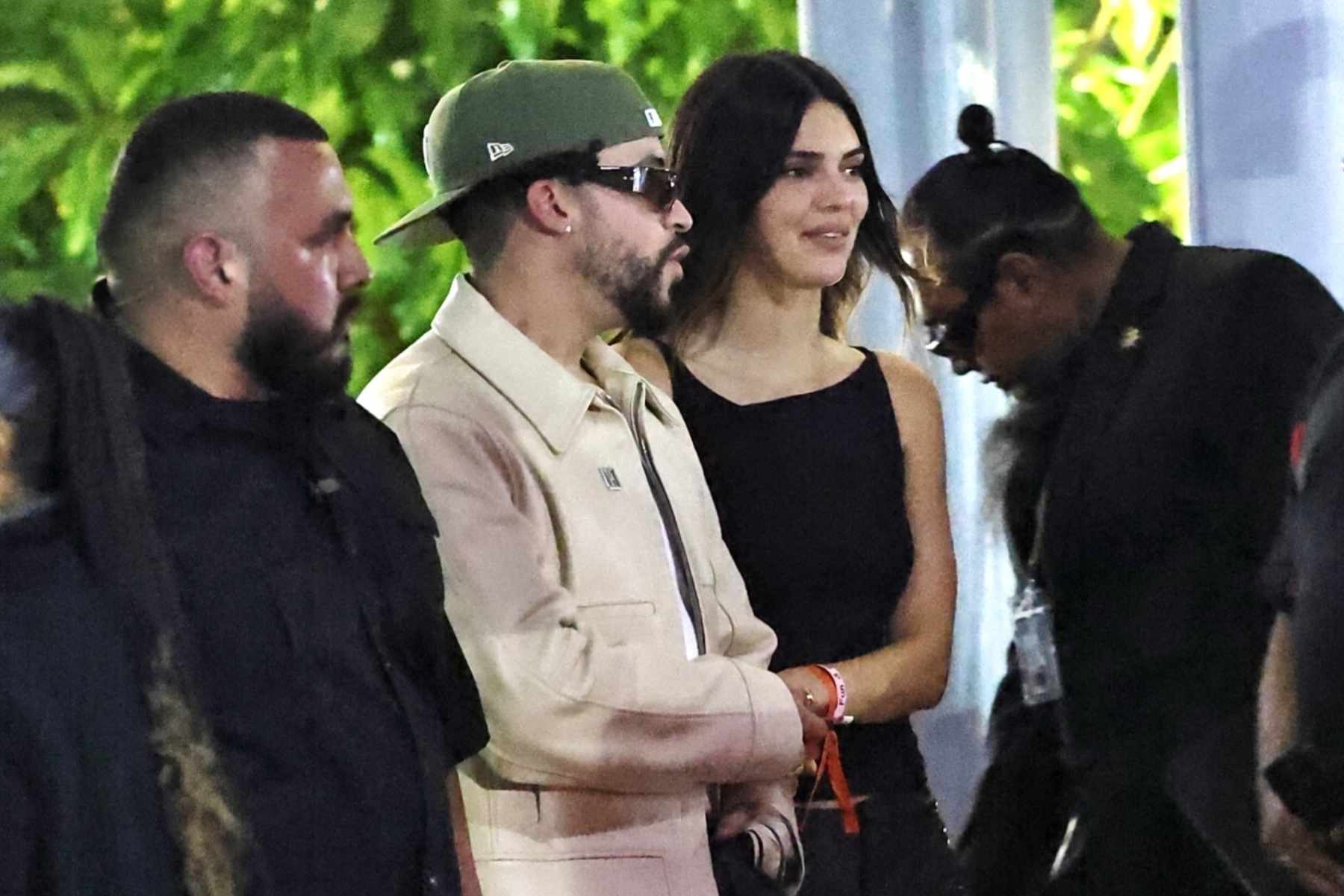 kendall jenner & bad bunny wear black leather pants to Drake's "It's All a Blur" tour