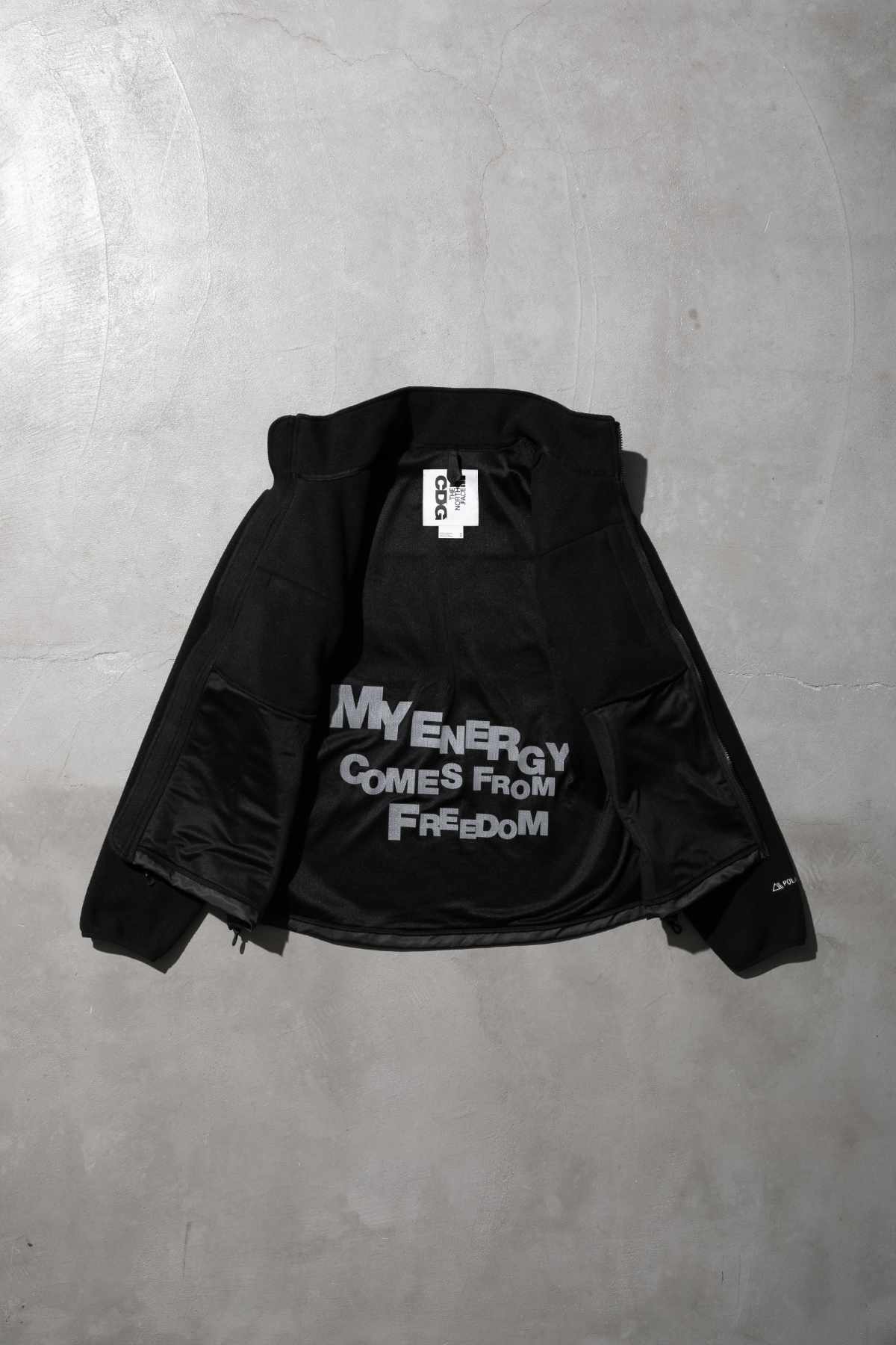 CDG x The North Face's black jacket collaboration