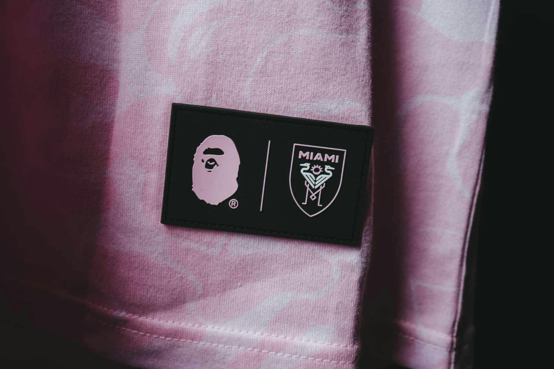 BAPE & Inter Miami's collaborative jersey with two logos