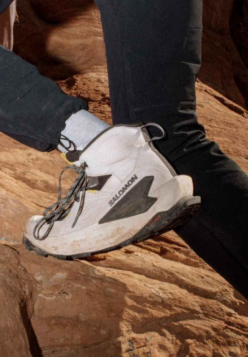 Salomon's Elixir GORE-TEX Trail Sneaker high-top in white