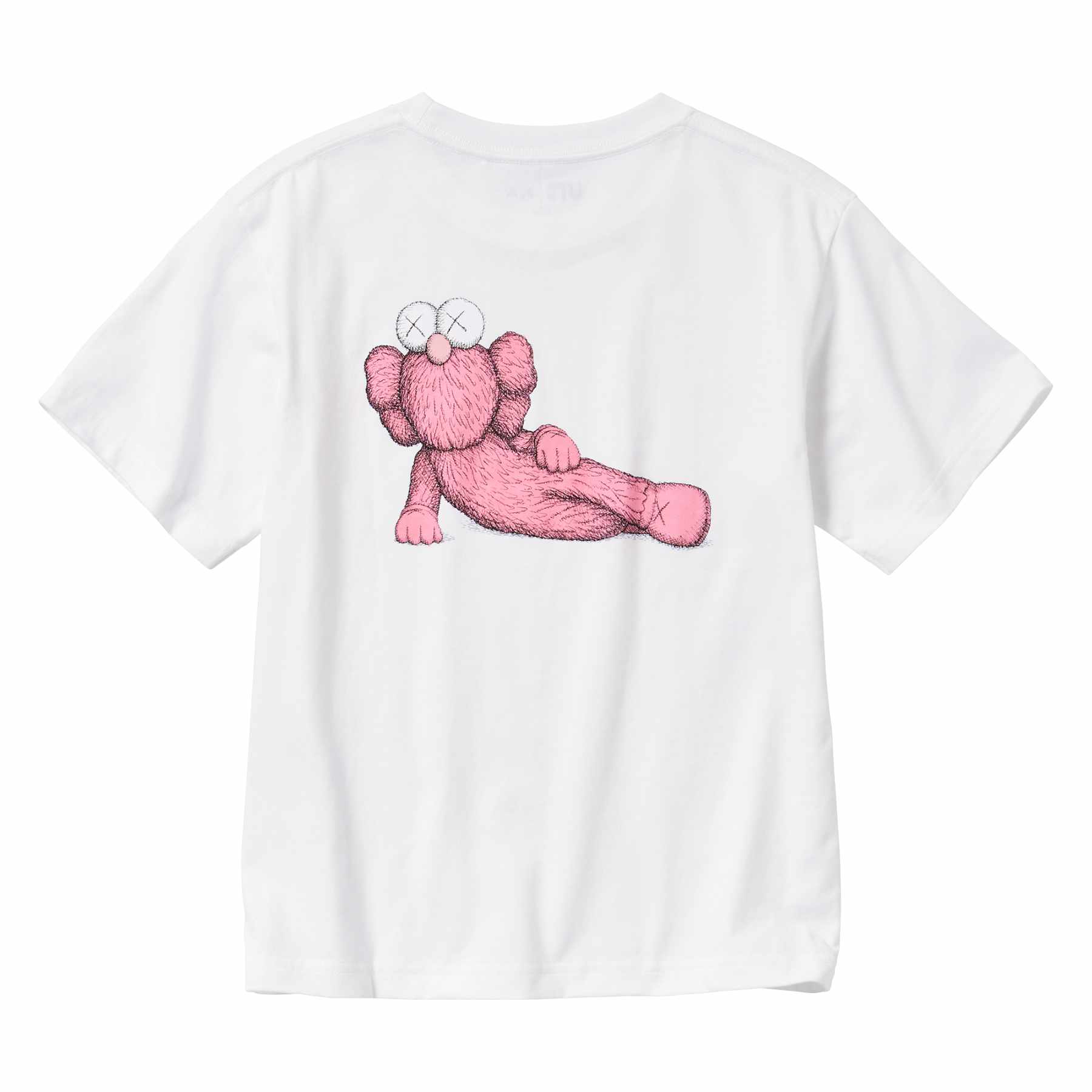 A white KAWS x UNIQLO T-shirt printed with a 'What Party" artwork