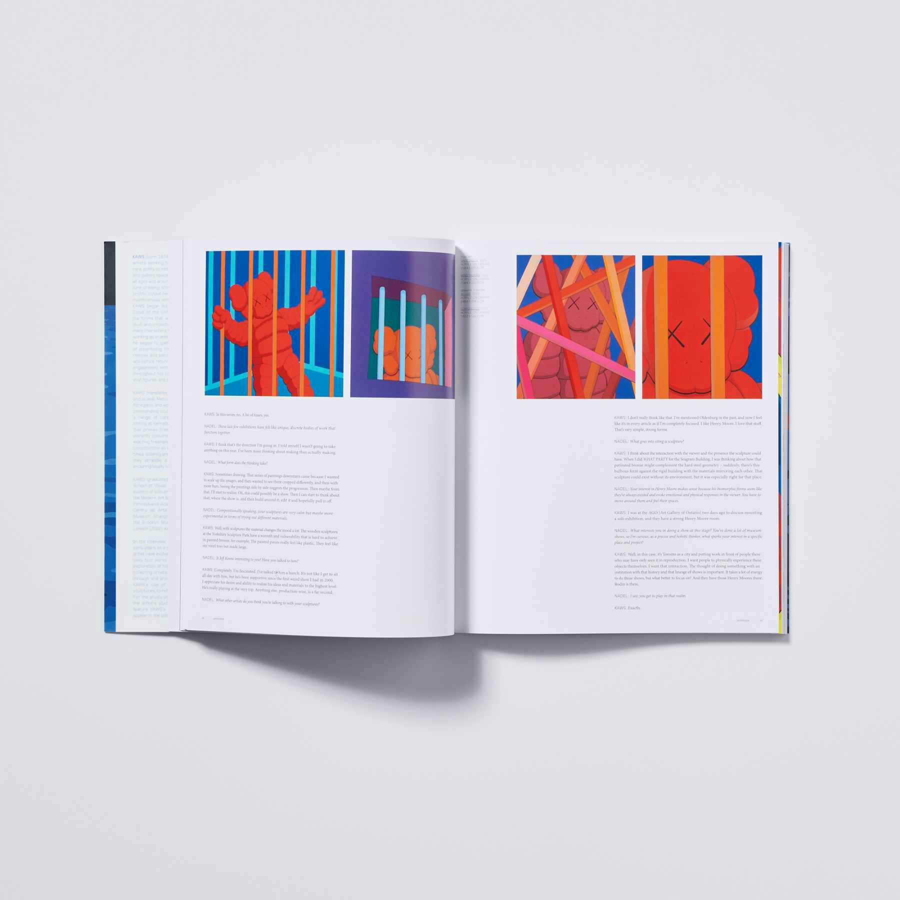 A detailed photograph of the KAWS 'What Party' book published by Phaidon