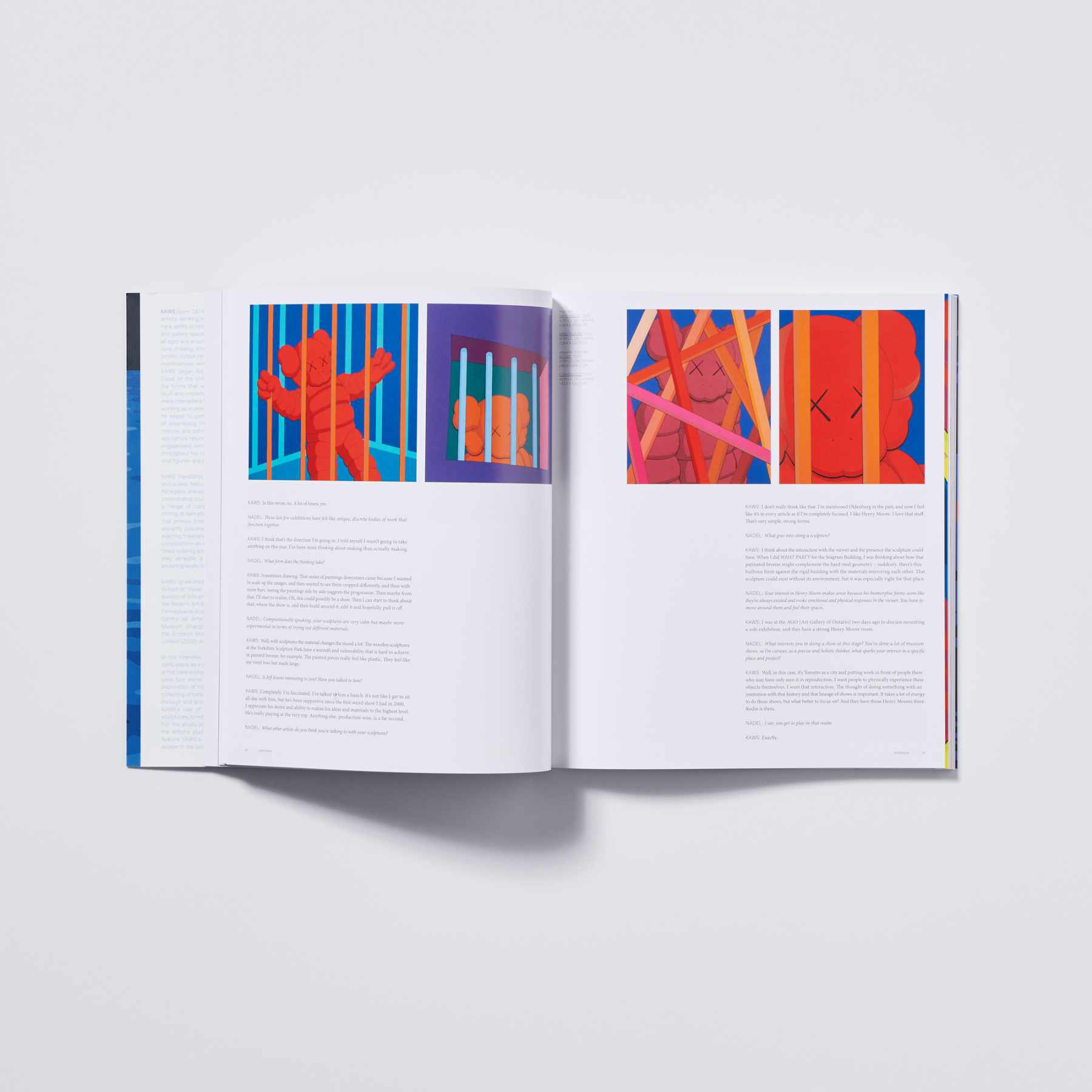 A detailed photograph of the KAWS 'What Party' book published by Phaidon