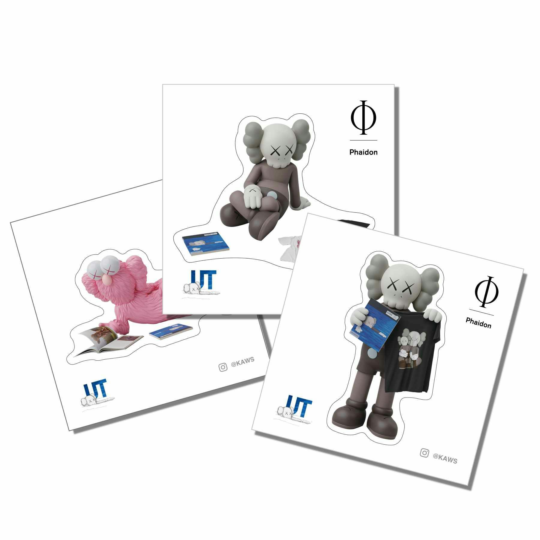 Three KAWS x UNIQLO stickers showing BFF & Companion figures