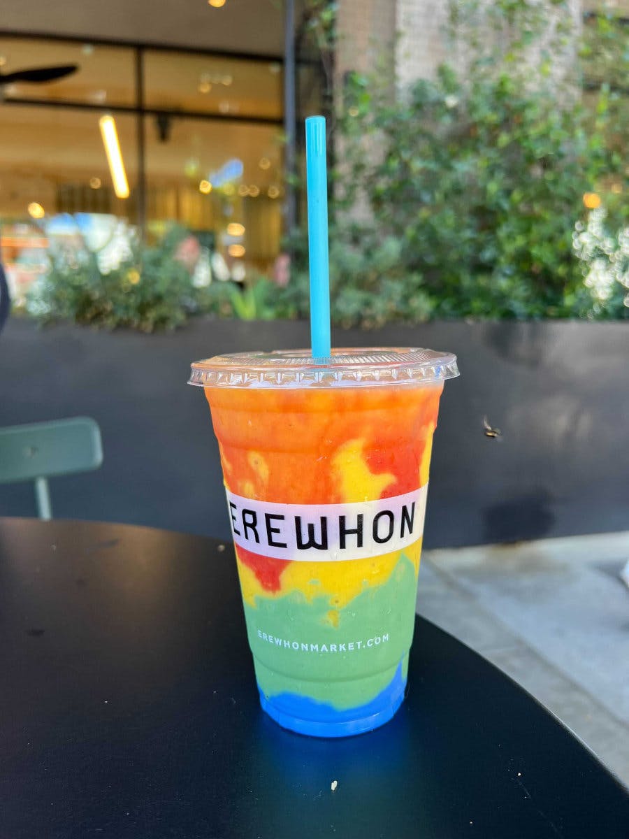 Cactus Plant Flea Market & Erewhon's rainbow-colored CPFM Smoothie collab