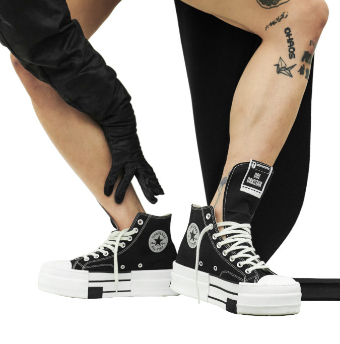 Rick Owens & Converse Introduce Extra-Stacked DBL DRKSTAR