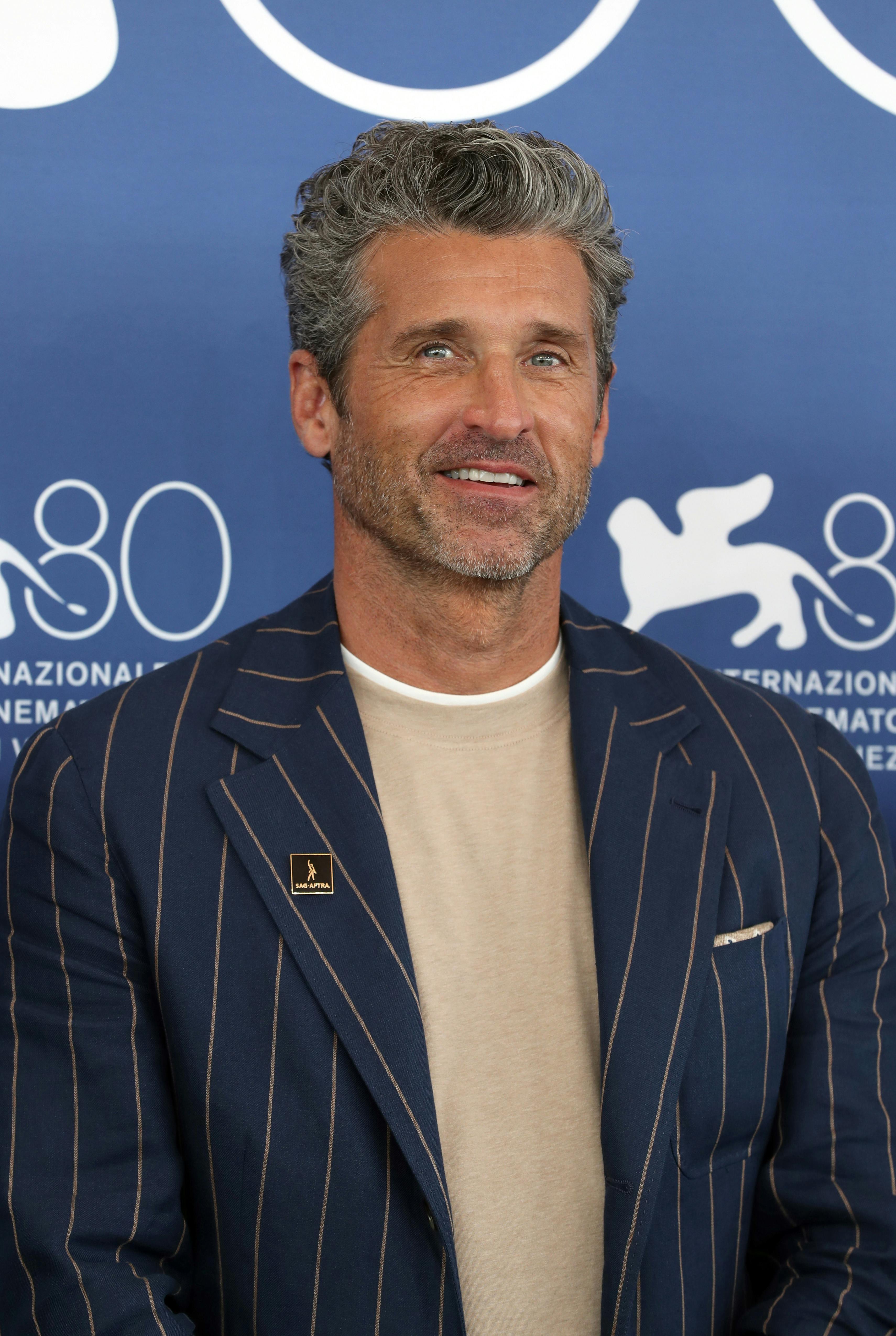 Patrick Dempsey seen during the Venice Film Festival 2023 red carpet for 'Ferrari'