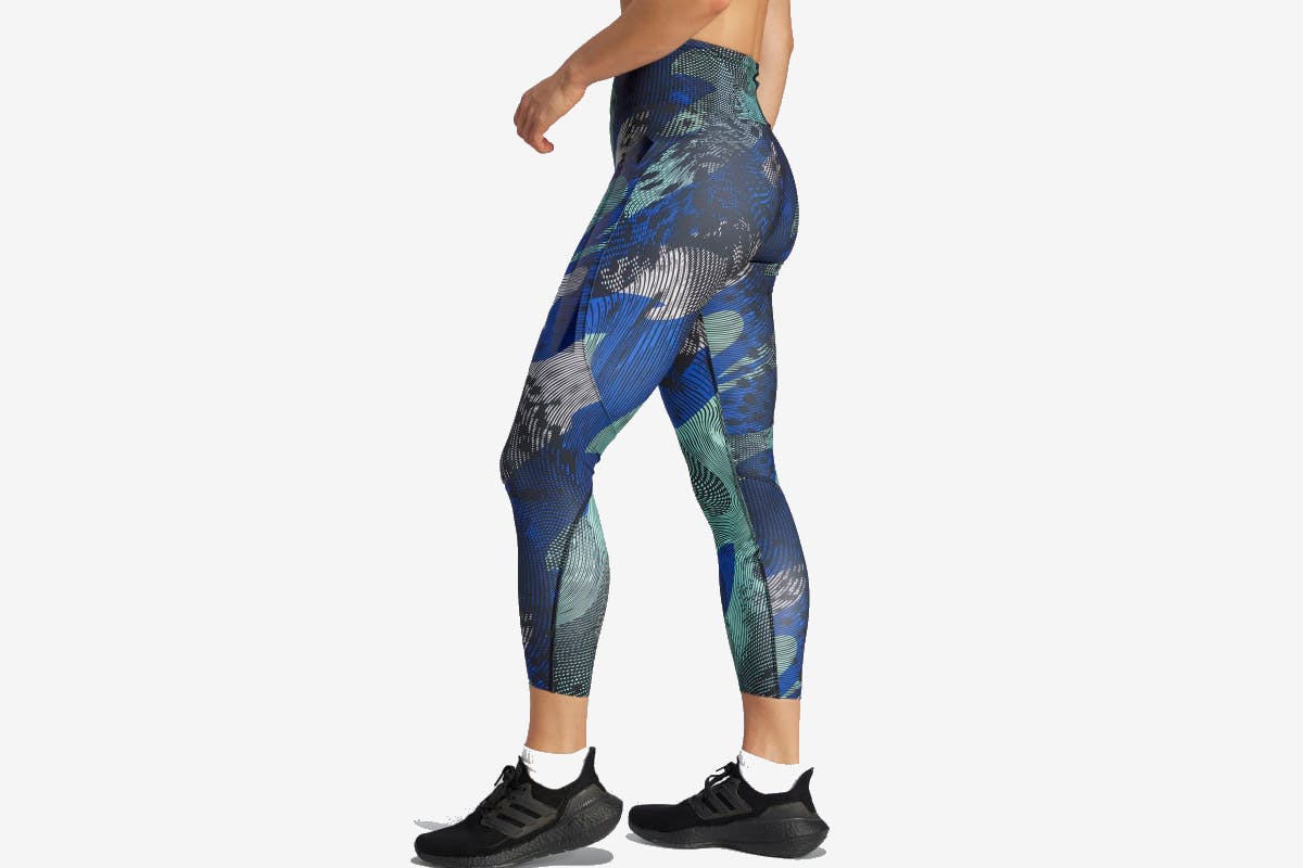 colorful leggings on a model