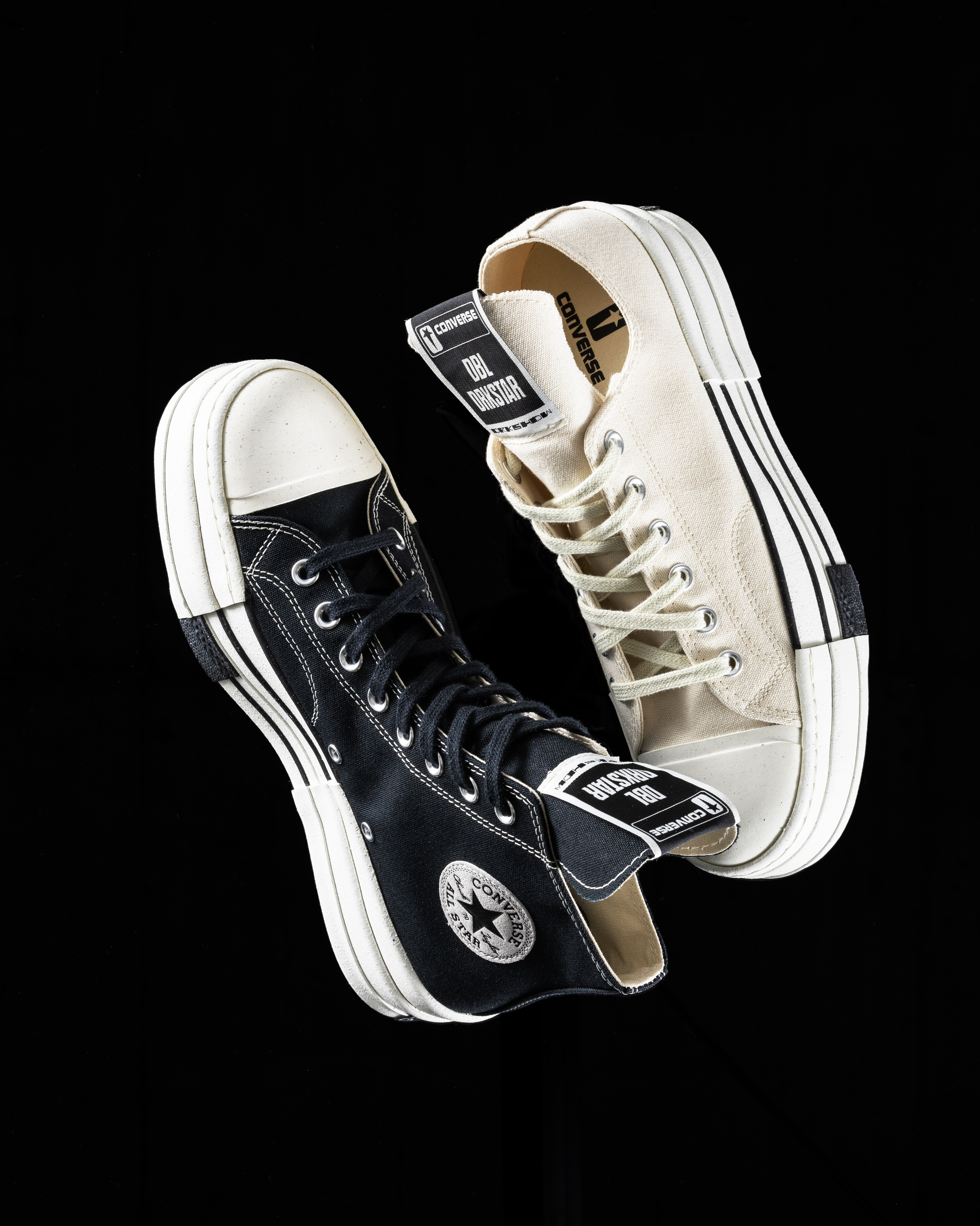 Rick Owens & Converse Introduce Extra Stacked DBL DRKSTAR