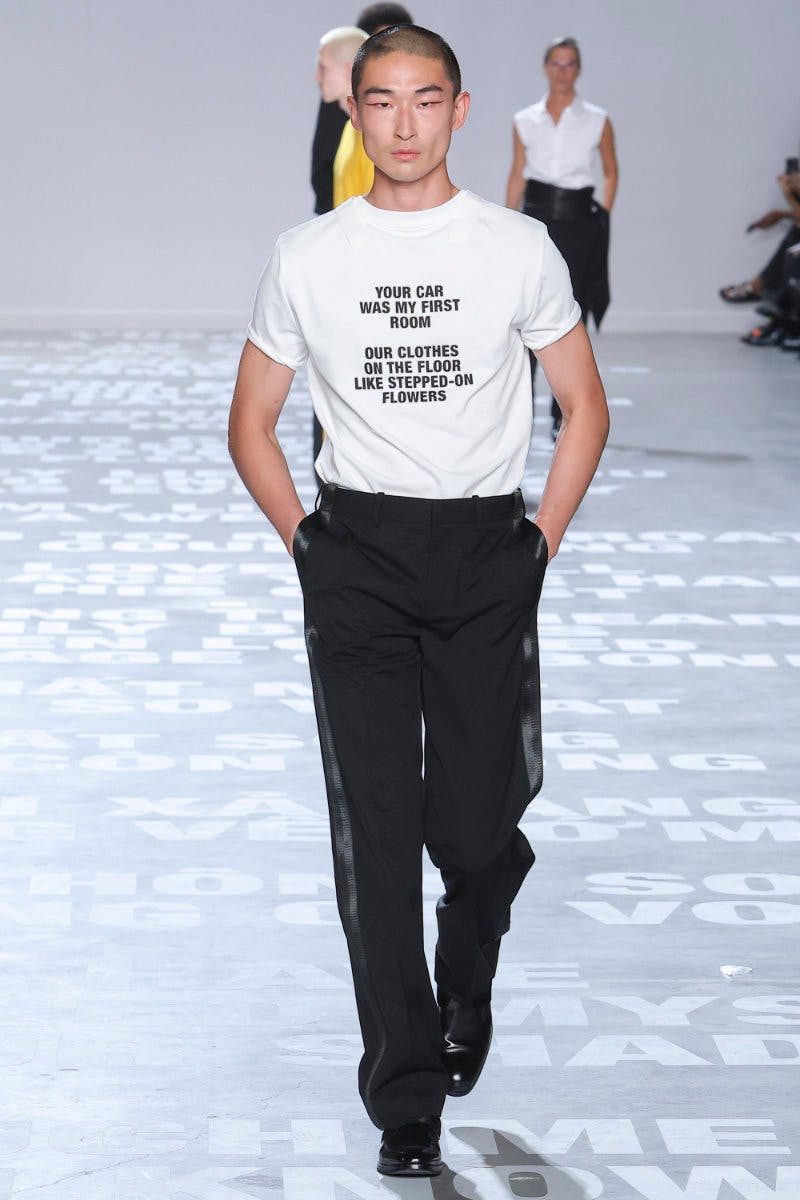 Peter Do's Helmut Lang runway show included text by Ocean Vuong