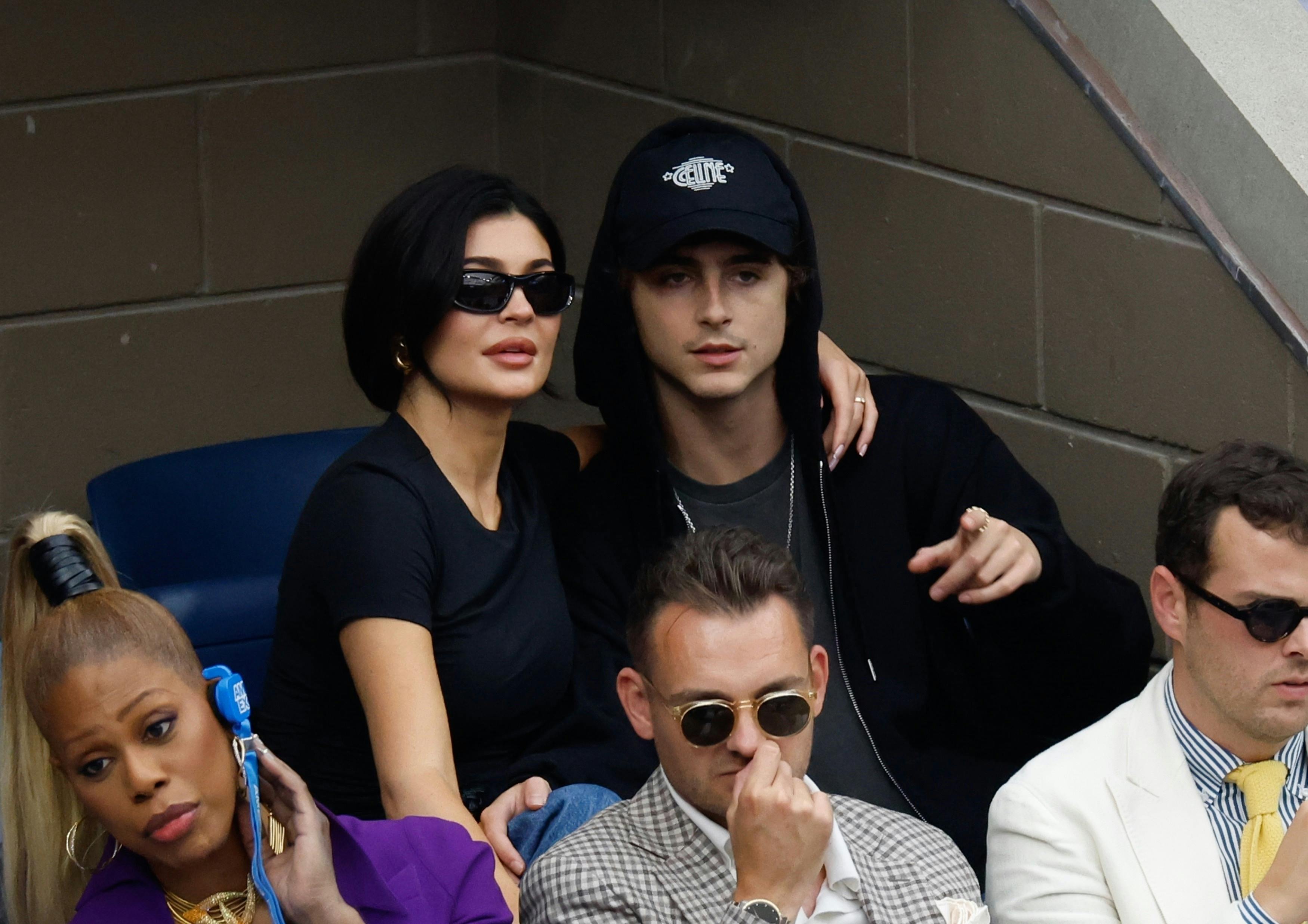 Kylie Jenner & Timothée Chalamet seen embracing each other in the stands of the US Open