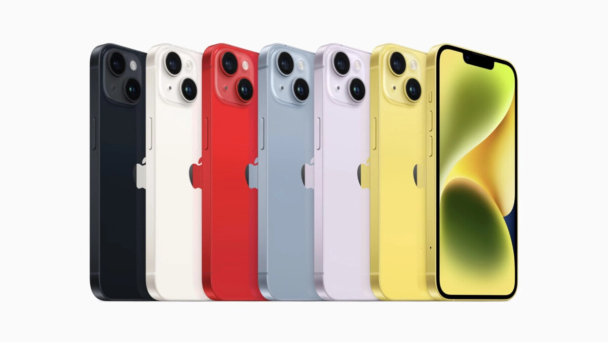 a lineup of the iPhone colors