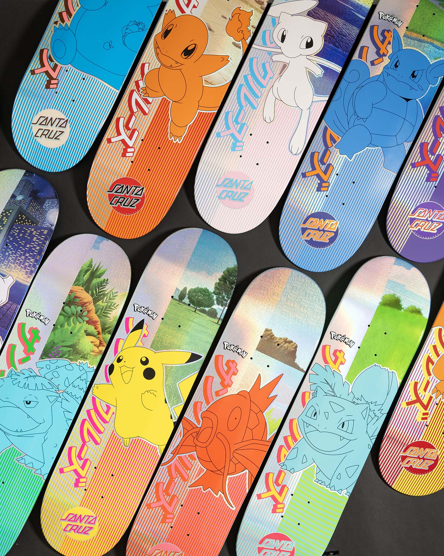 Santa Cruz & Pokemon's collaborative skateboards