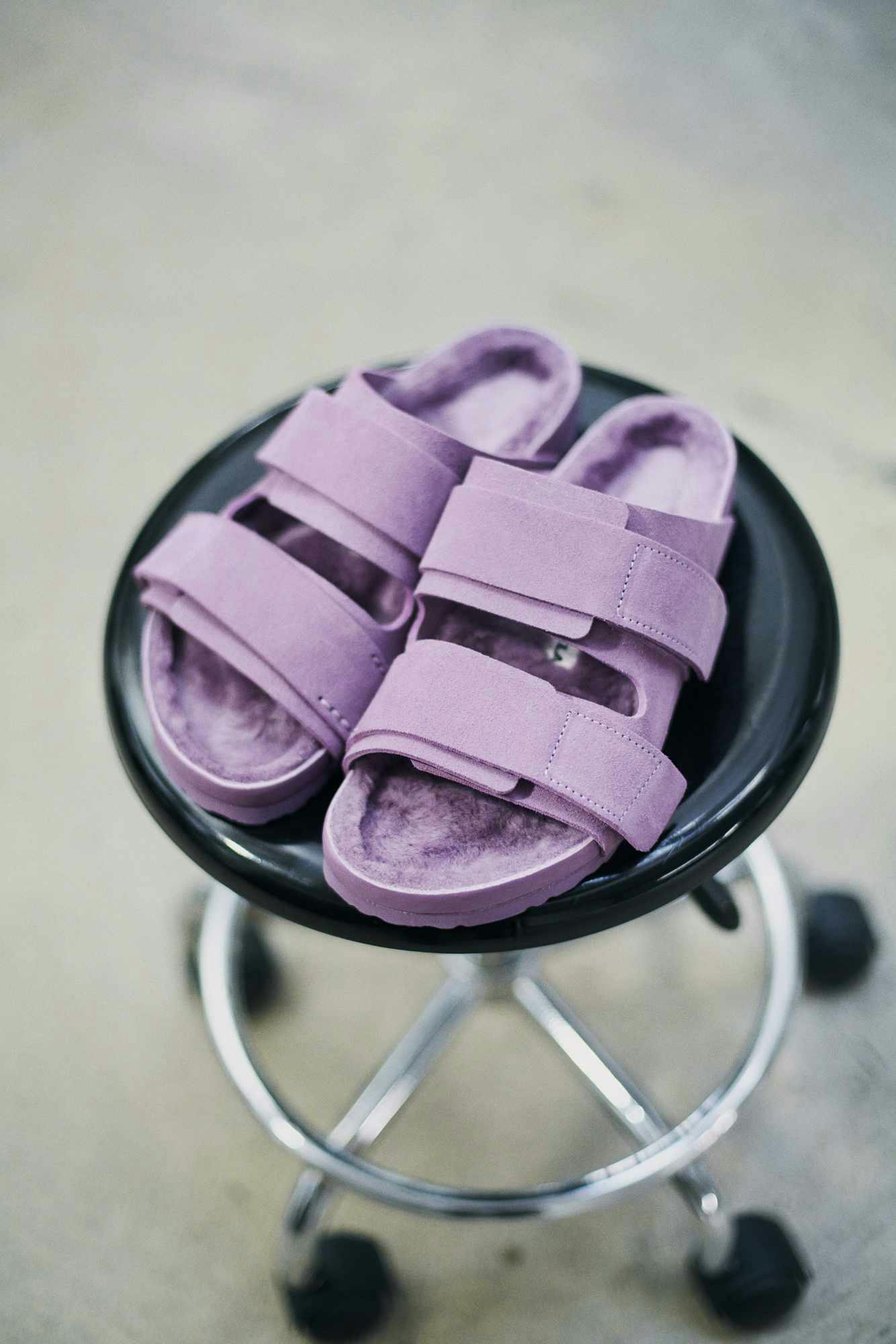 Campaign imagery from Tekla & Birkenstock's collaborative collection
