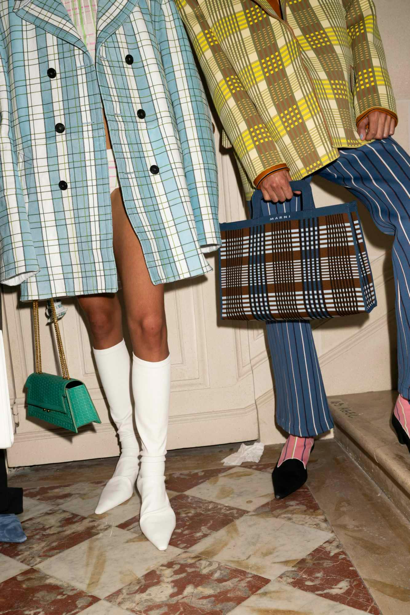 Models wear Marni's Spring/Summer 2024 collection at Paris Fashion Week